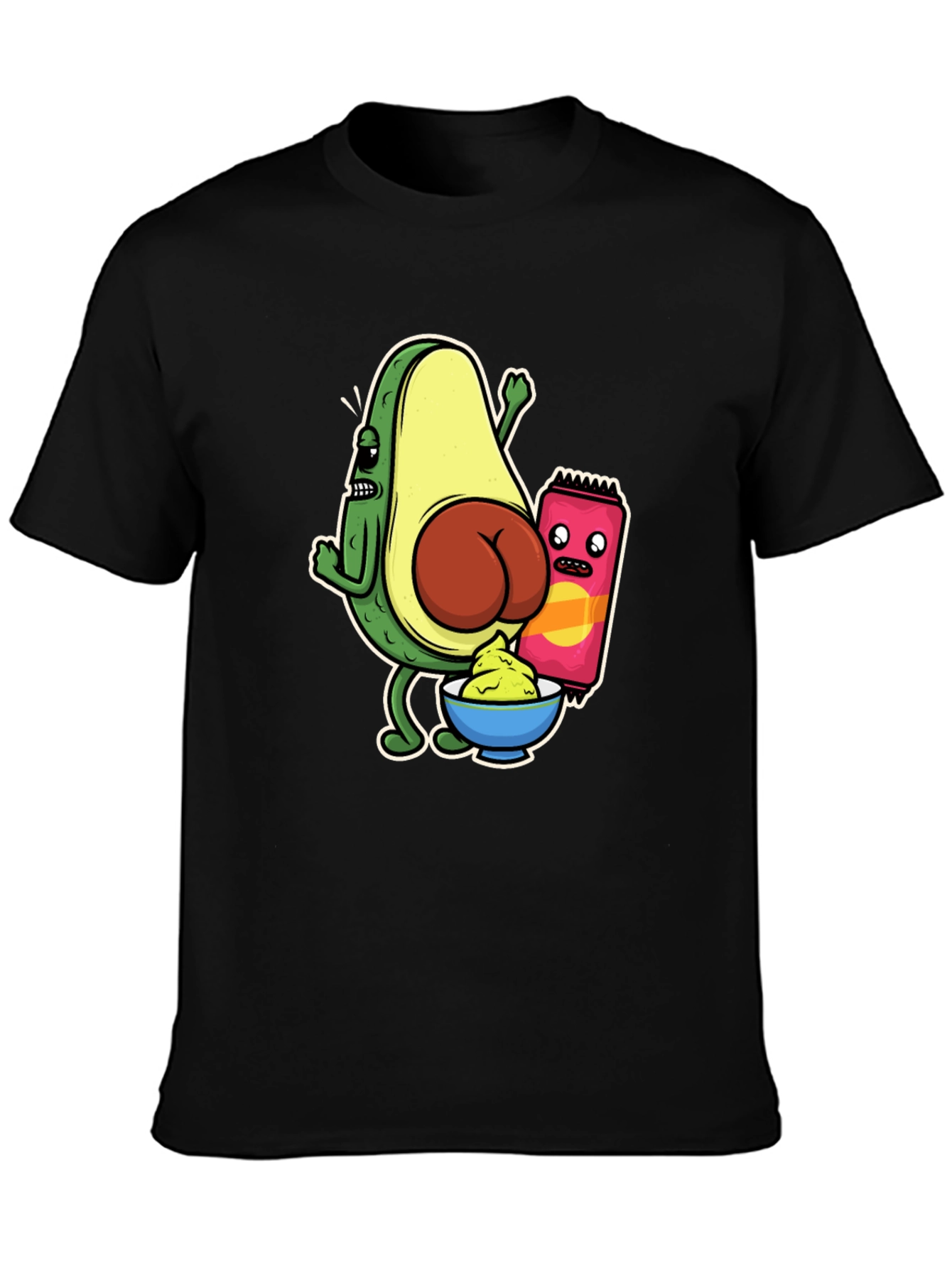 Black Avocado Butt Funny Graphic Tee view 3