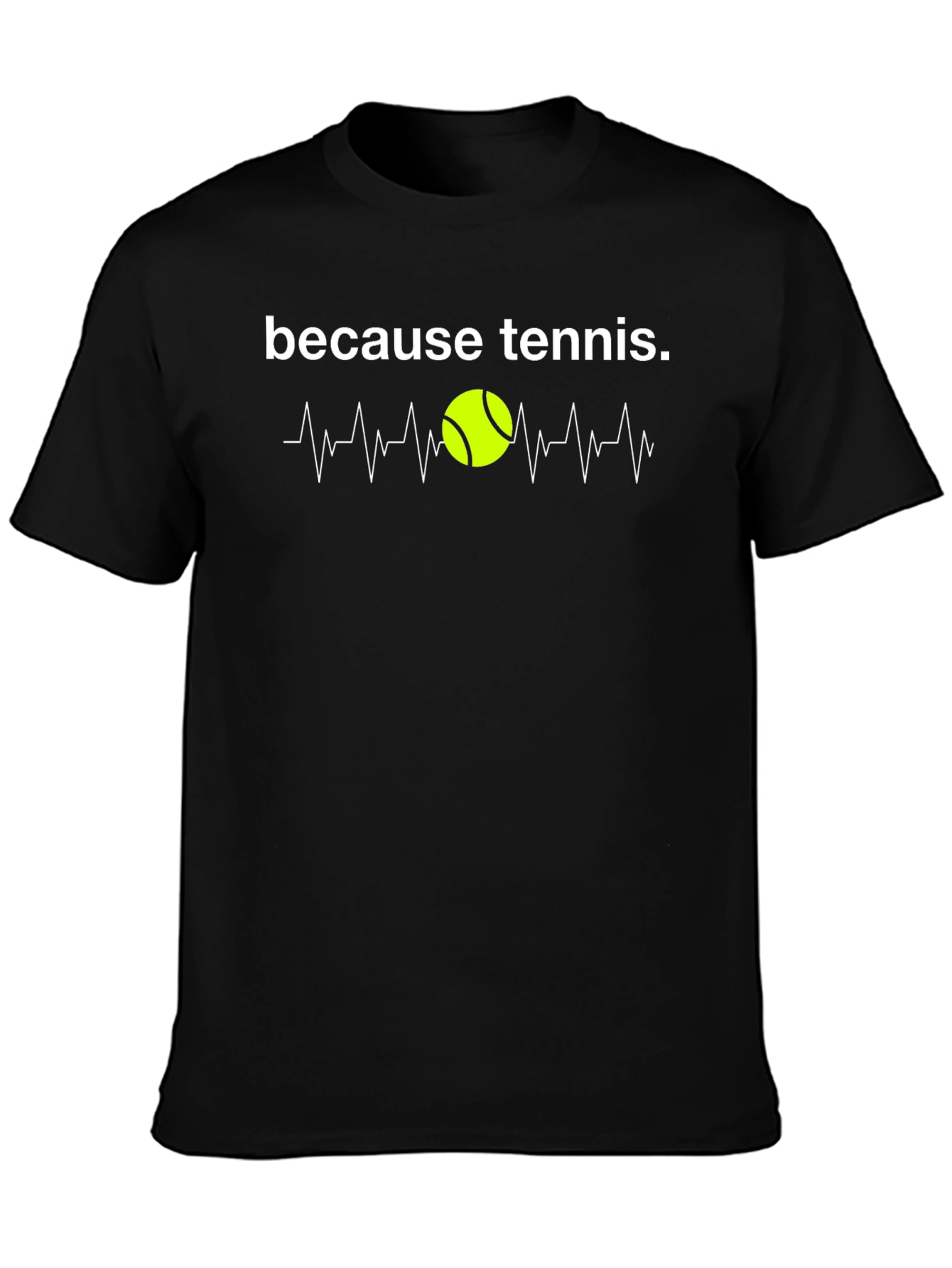 Black Because Tennis T-Shirt view 3
