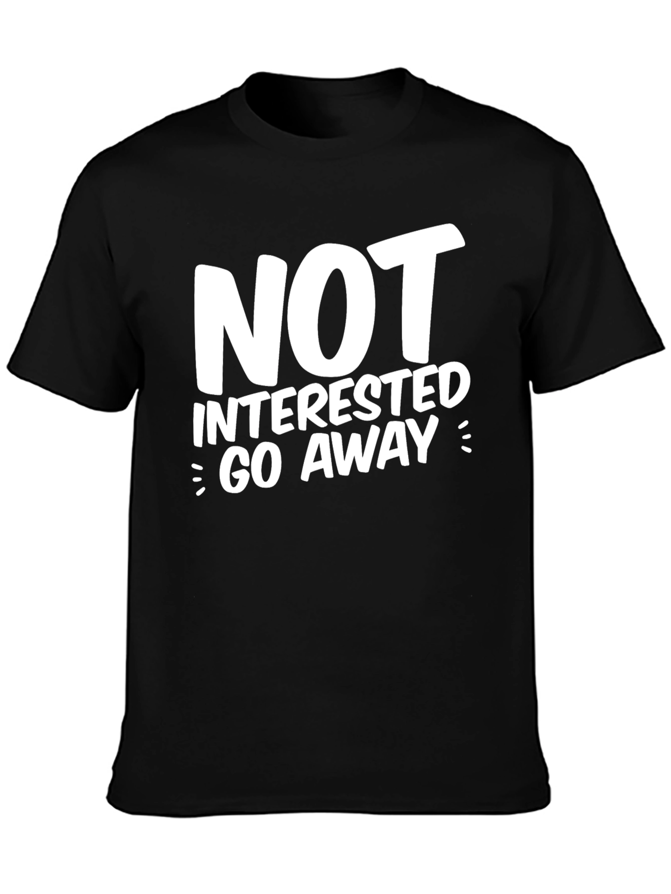 Black Not Interested Go Away Graphic Tee - Black view 3
