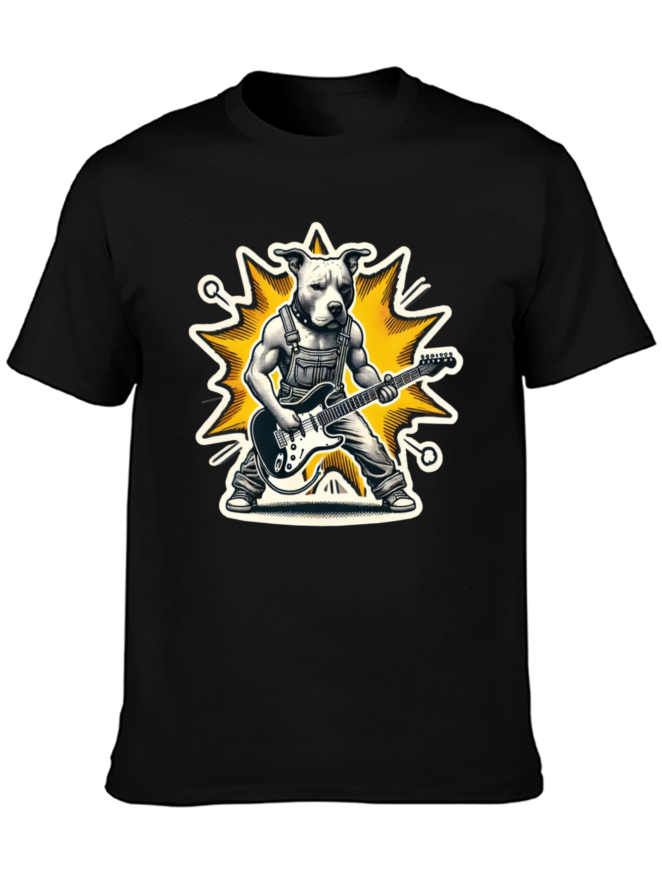 Black Dog Guitarist Graphic Tee - Rock On! view 3