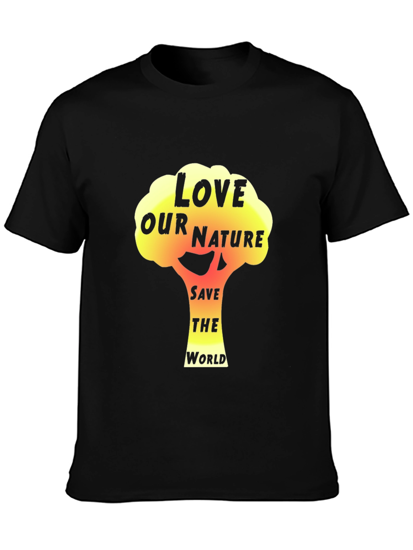 Black Love Nature Save World Graphic T-Shirt view 3