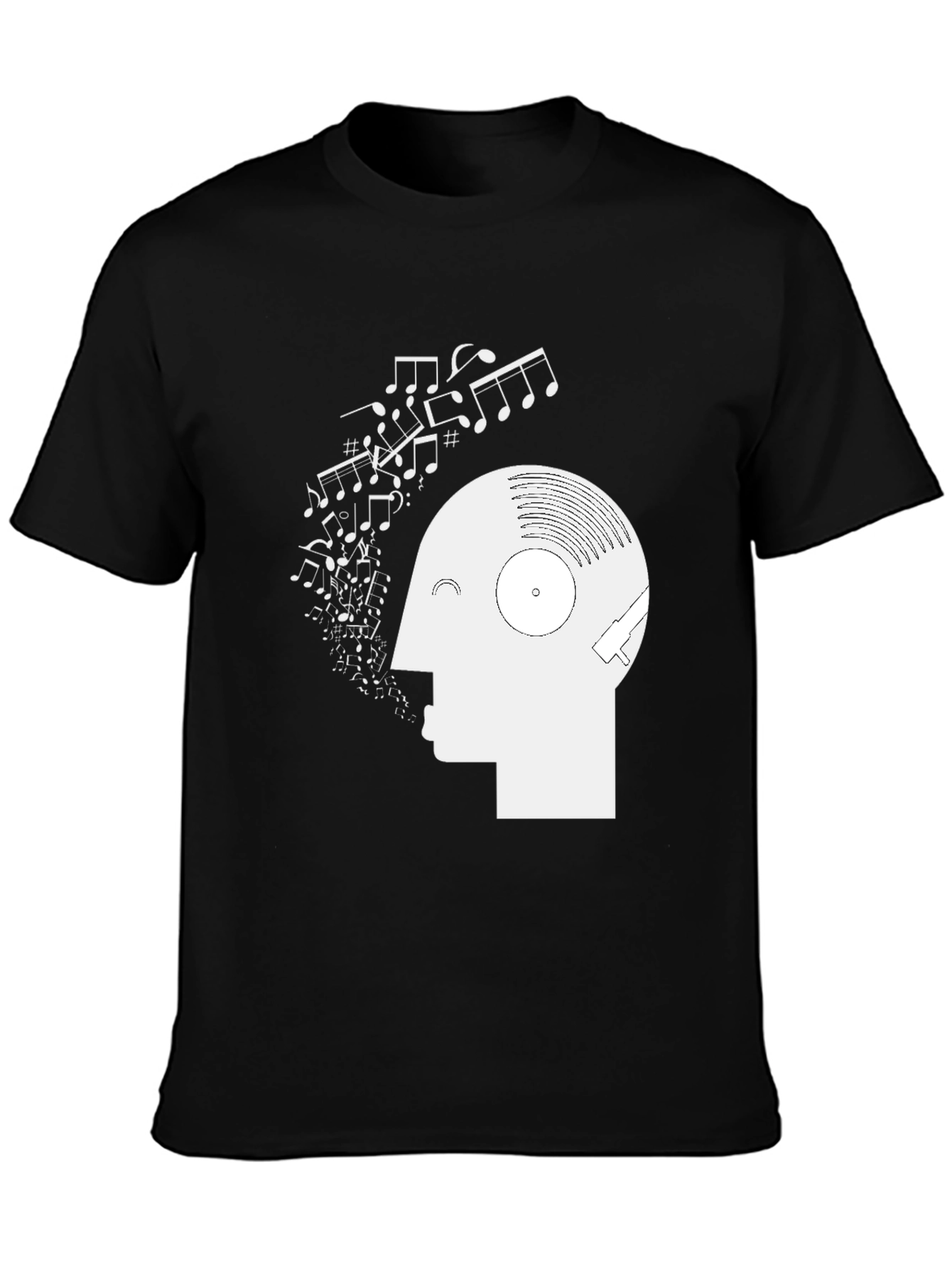 Black Musical Mind T-Shirt - Black Graphic Tee view 3