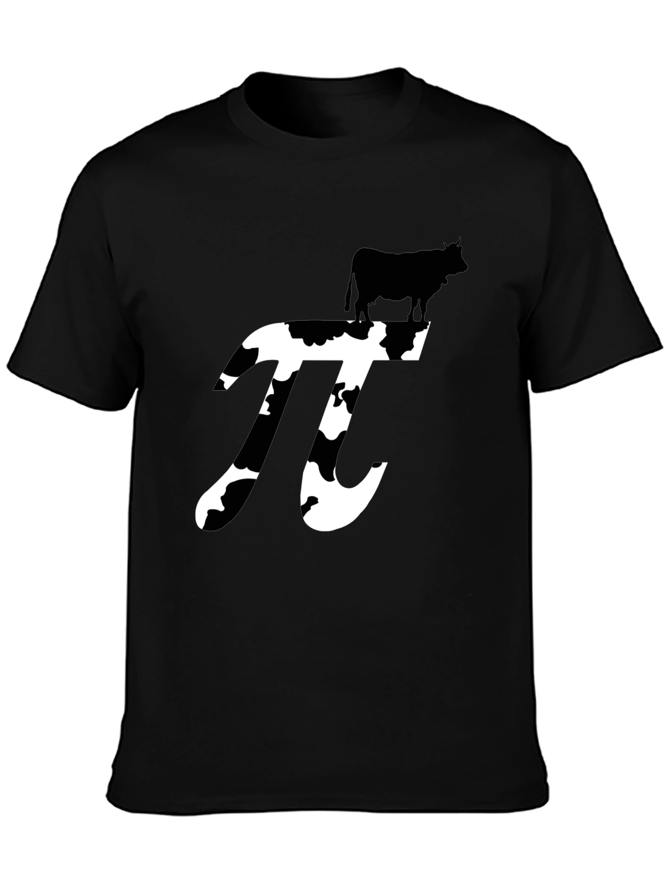 Black Cow Pi T-Shirt - Funny Math Humor view 3
