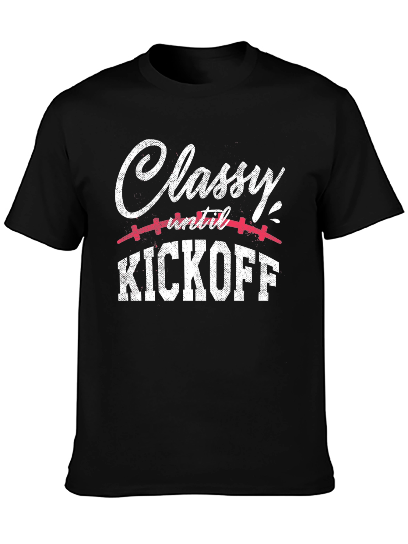 Black Classy Until Kickoff Football Graphic Tee view 3