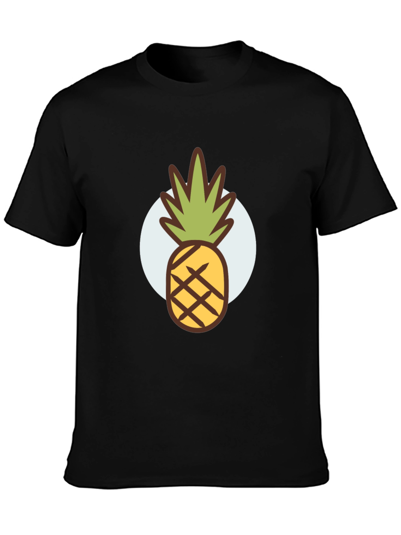 Black Pineapple Graphic Tee - Stylish Men's Black T-Shirt view 3