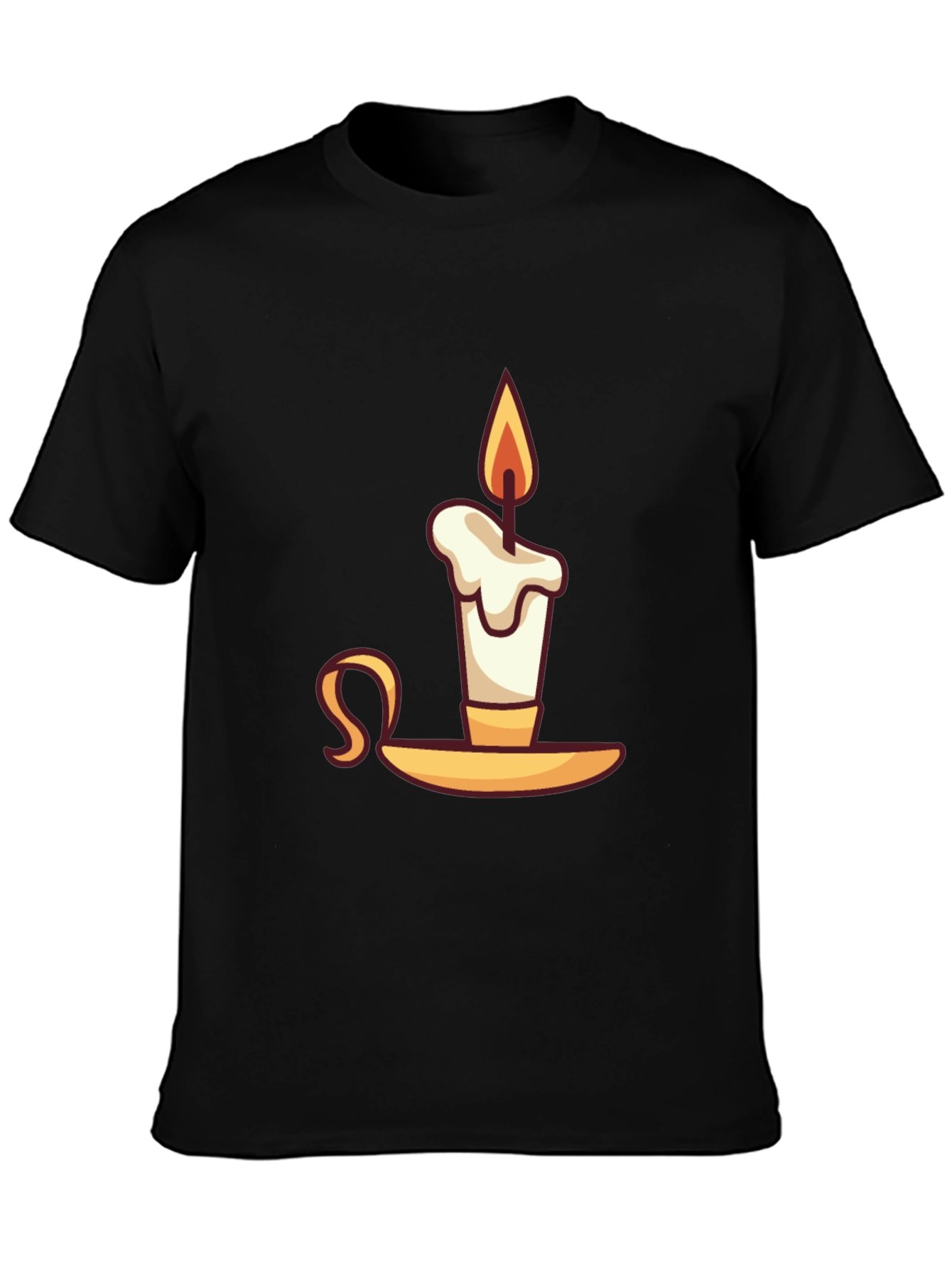 Black Novelty Candle Graphic T-Shirt view 3