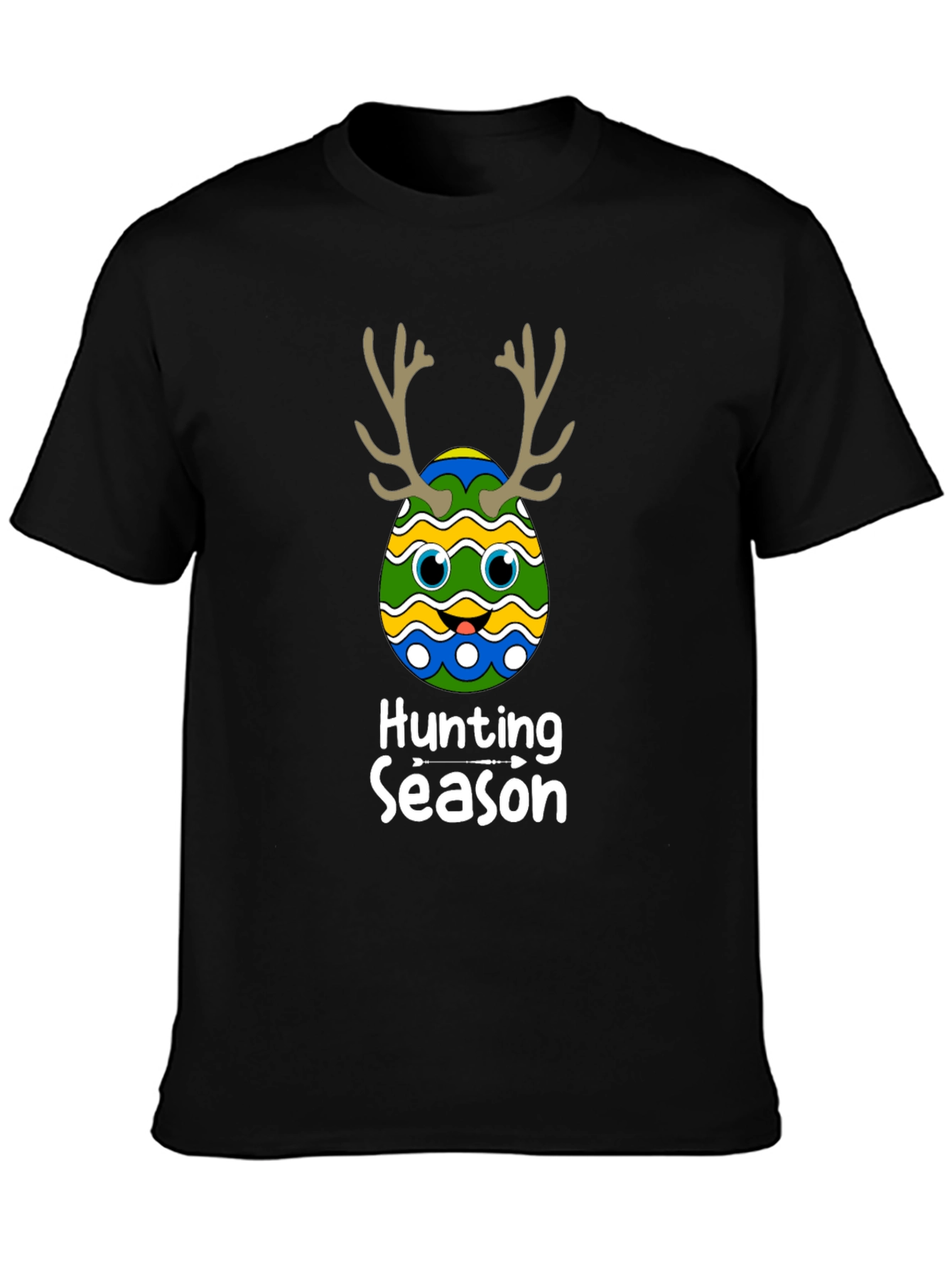 Camiseta Negra Divertida de Pascua para Caza