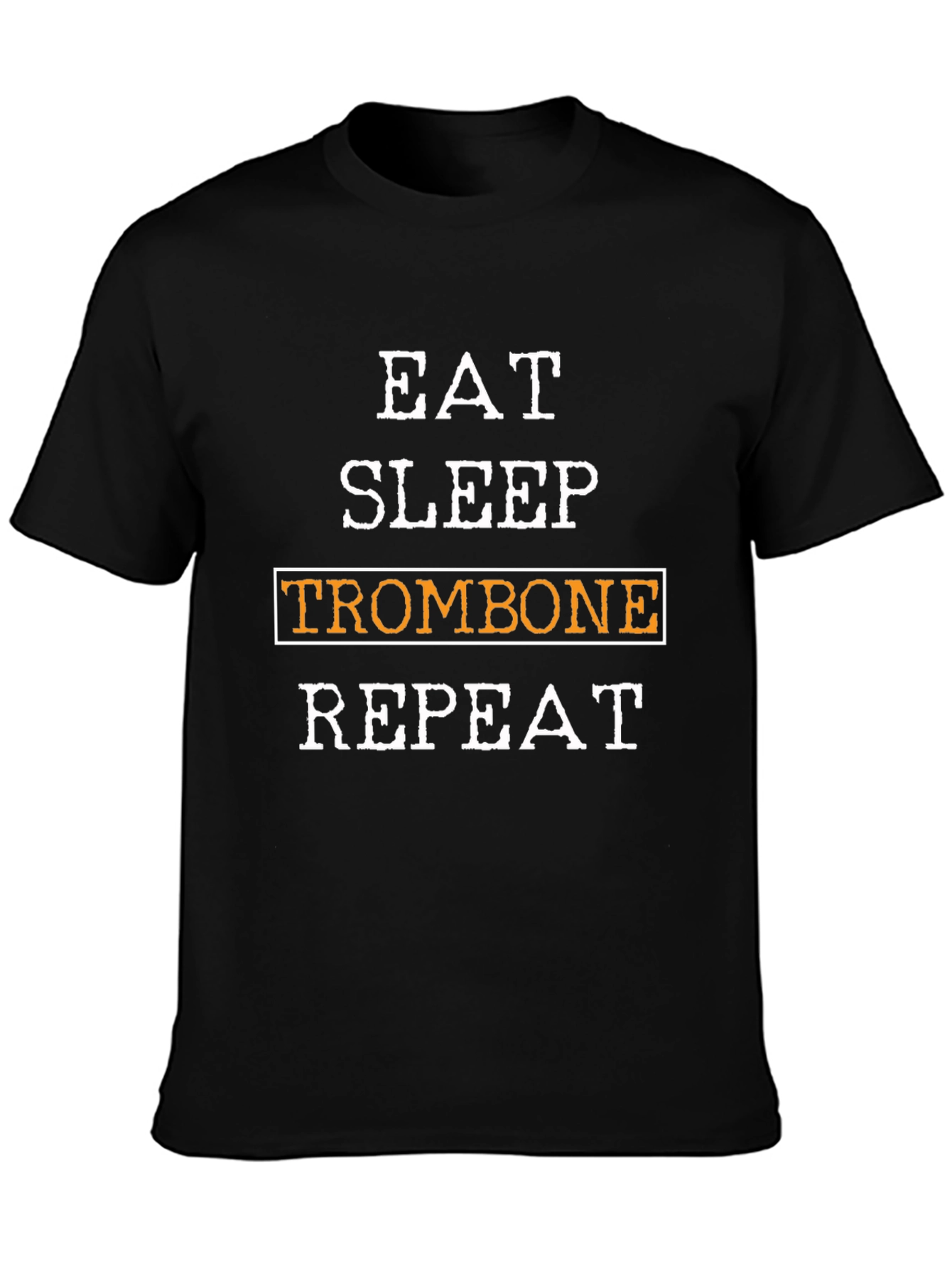 Black Eat Sleep Trombone Repeat T-Shirt view 3