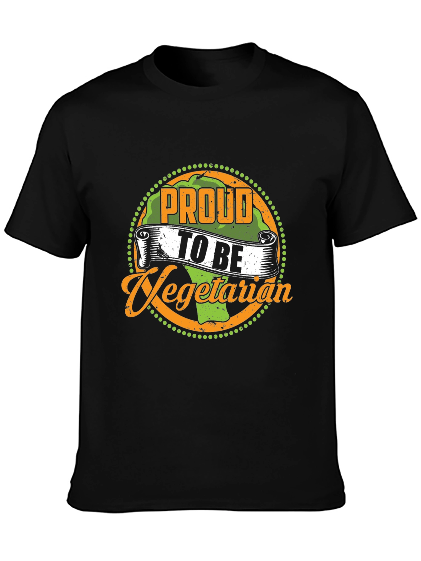 Black Proud to Be Vegetarian Graphic T-Shirt view 3