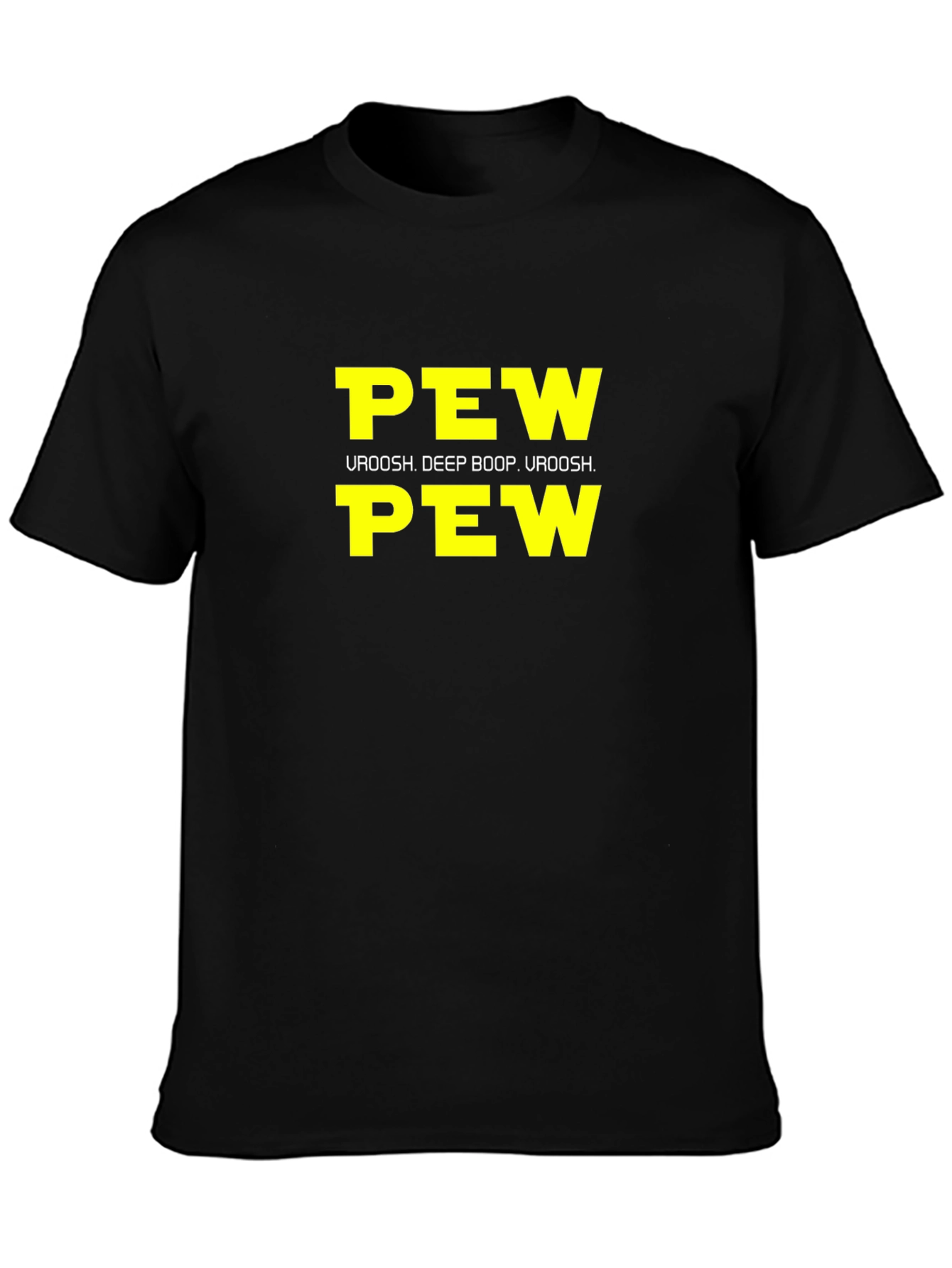 Black Pew Pew Uroosh Graphic T-Shirt - Black view 3