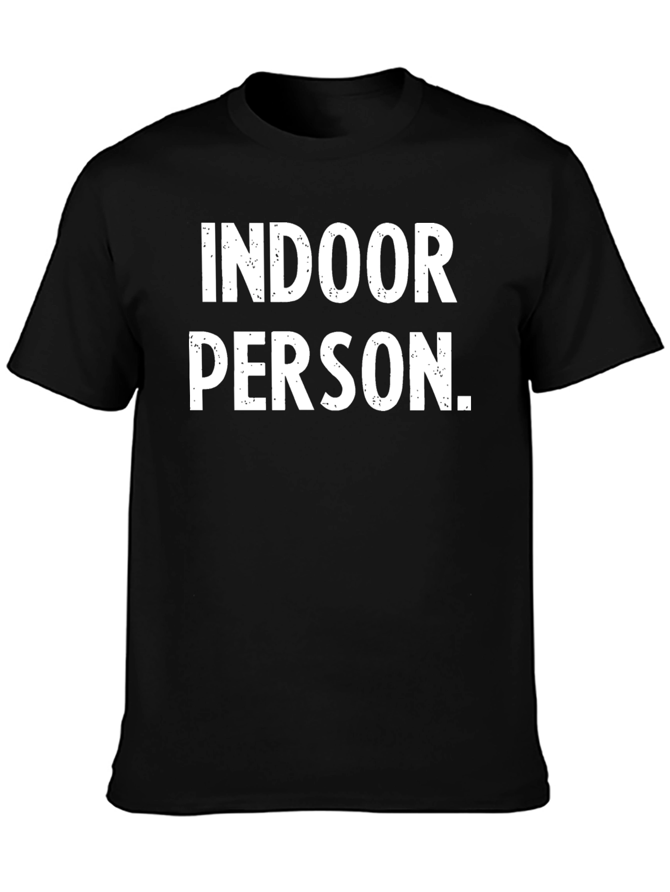 Black Indoor Person Graphic Tee - Black Cotton Casual Shirt view 3