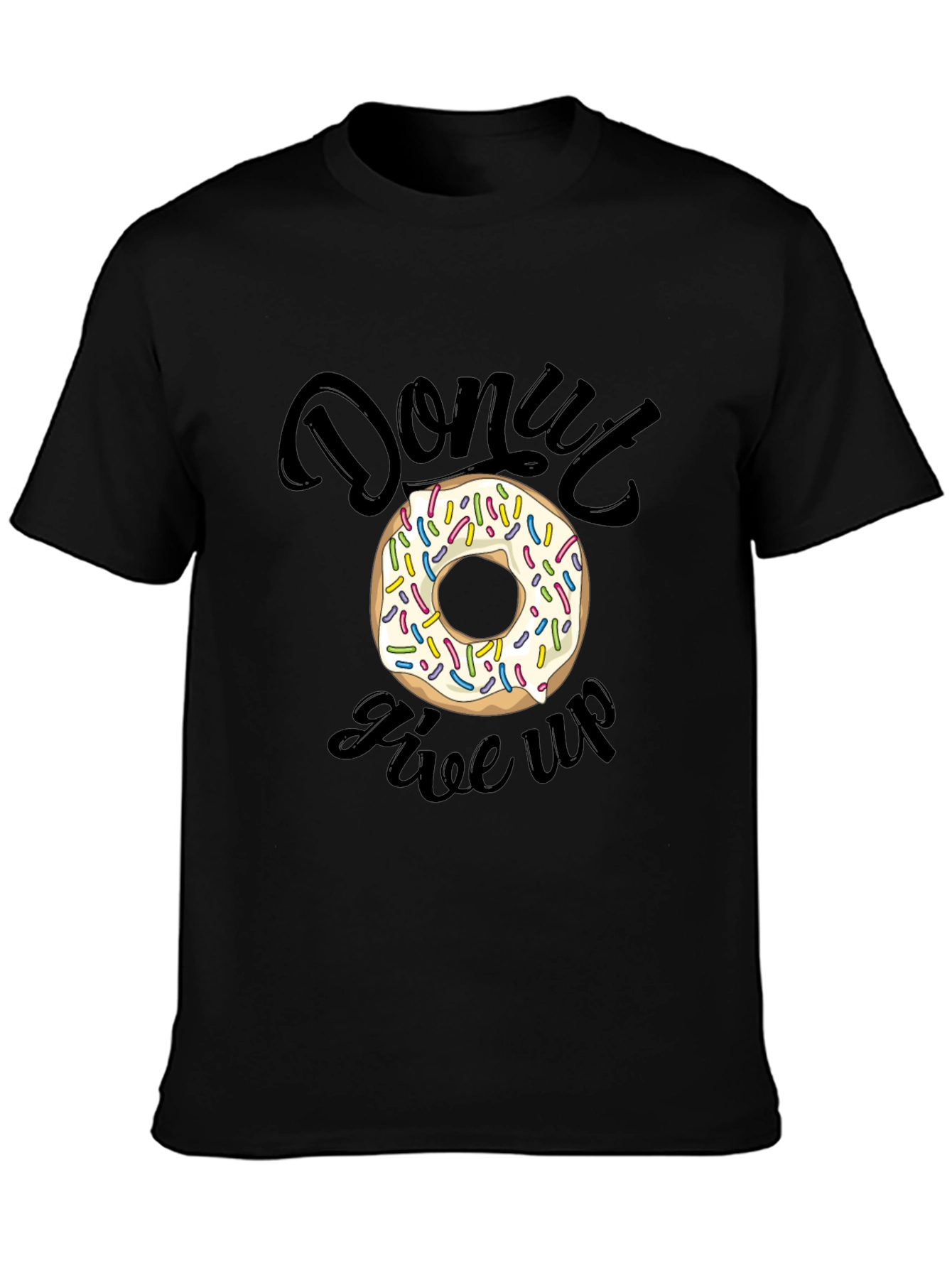 Black Donut Give Up Graphic Tee - Unisex T-Shirt view 3
