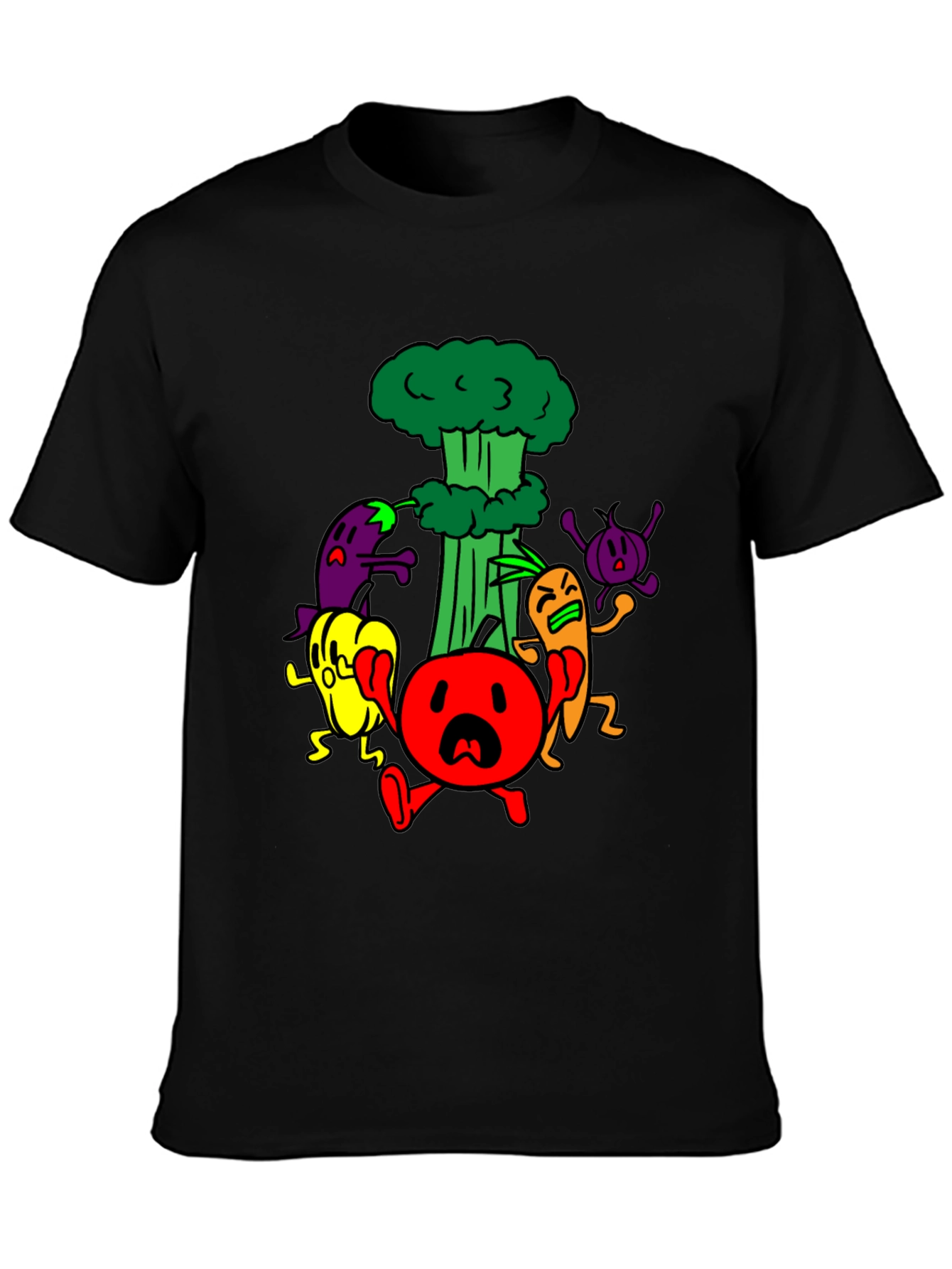 Cartoon Vegetable Panic T-Shirt - 3