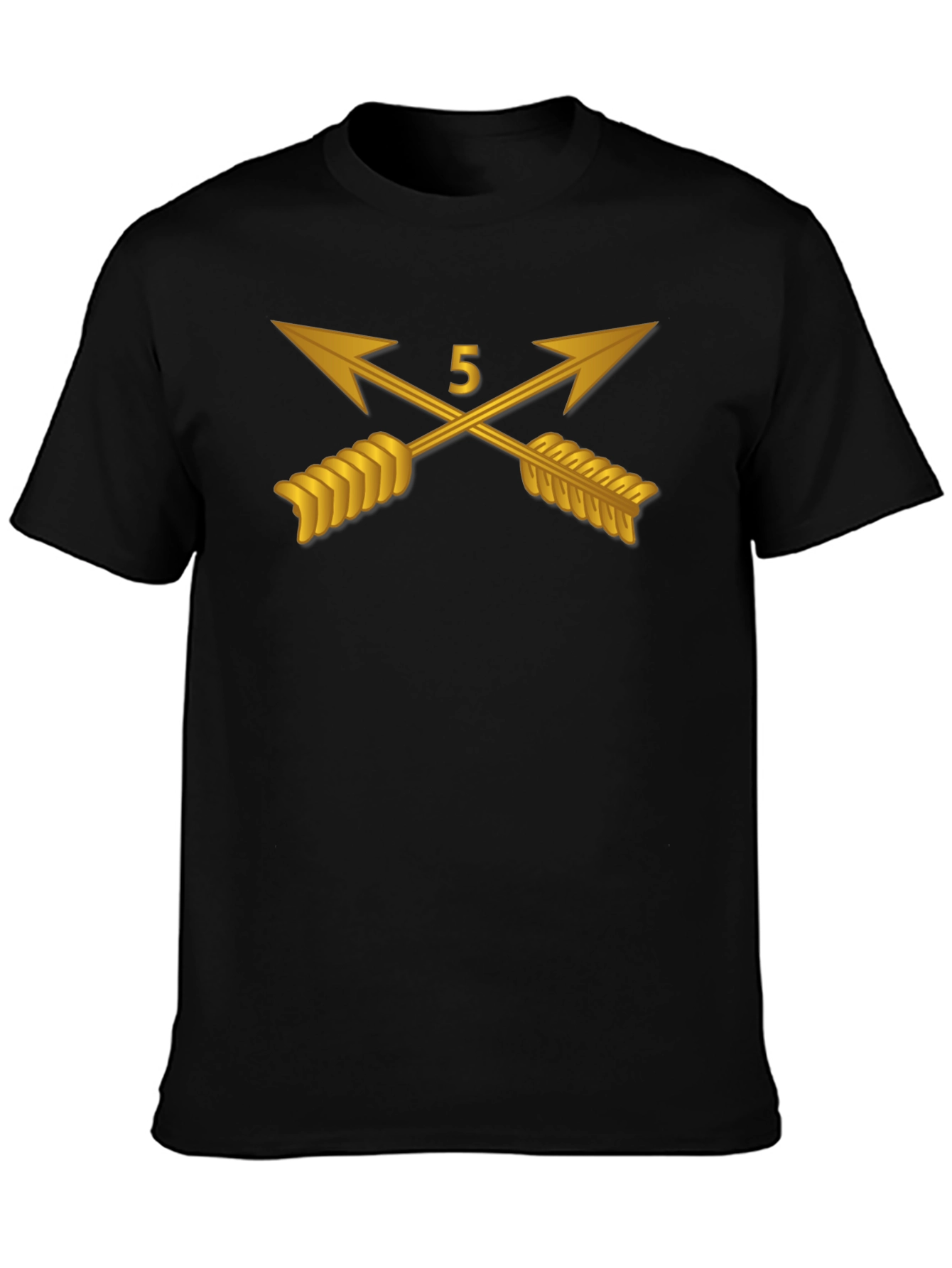 Black Army Special Forces T-Shirt - Crossed Arrows Design view 3