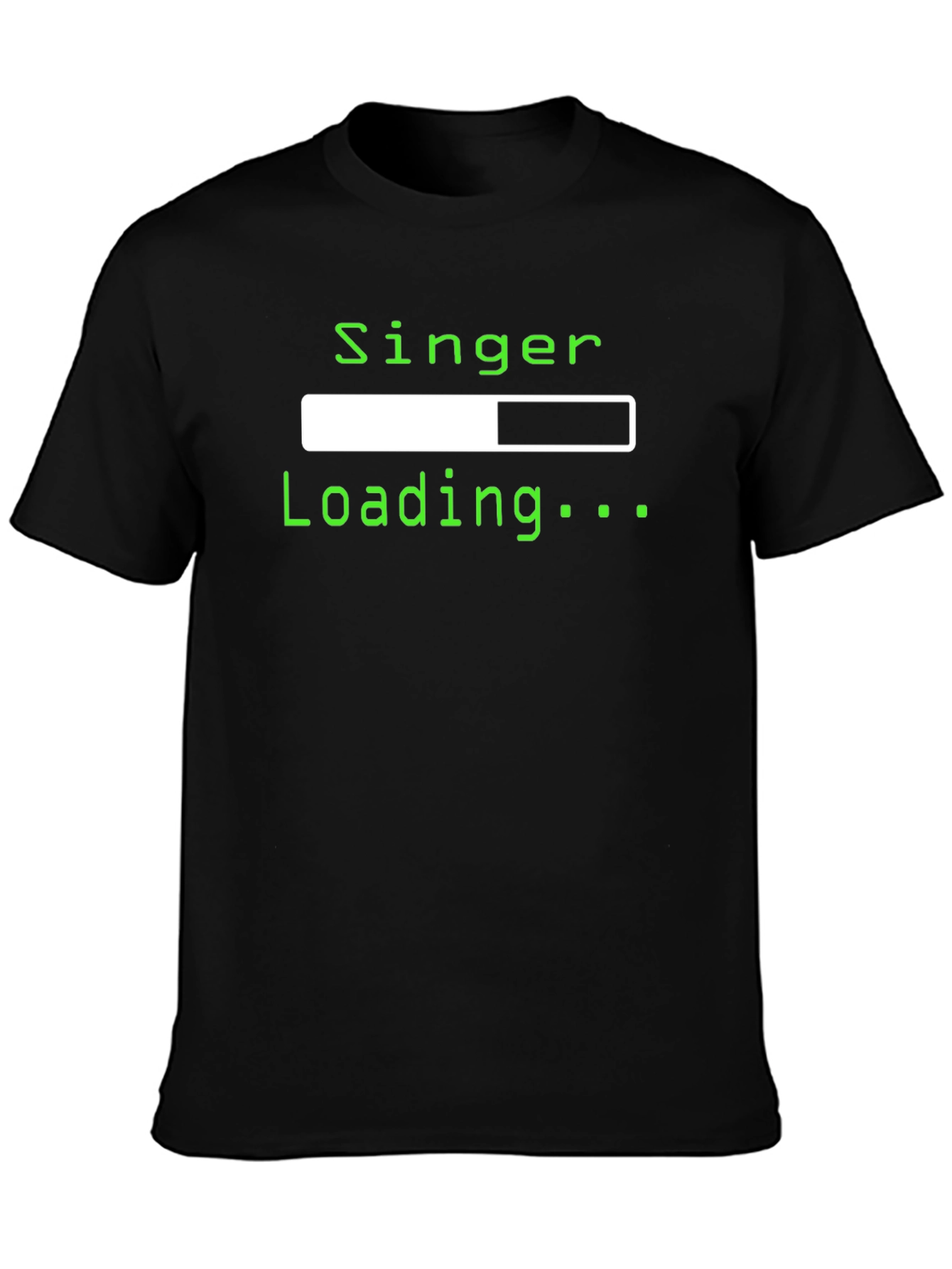 Black Singer Loading T-Shirt - Music Lover Tee view 3