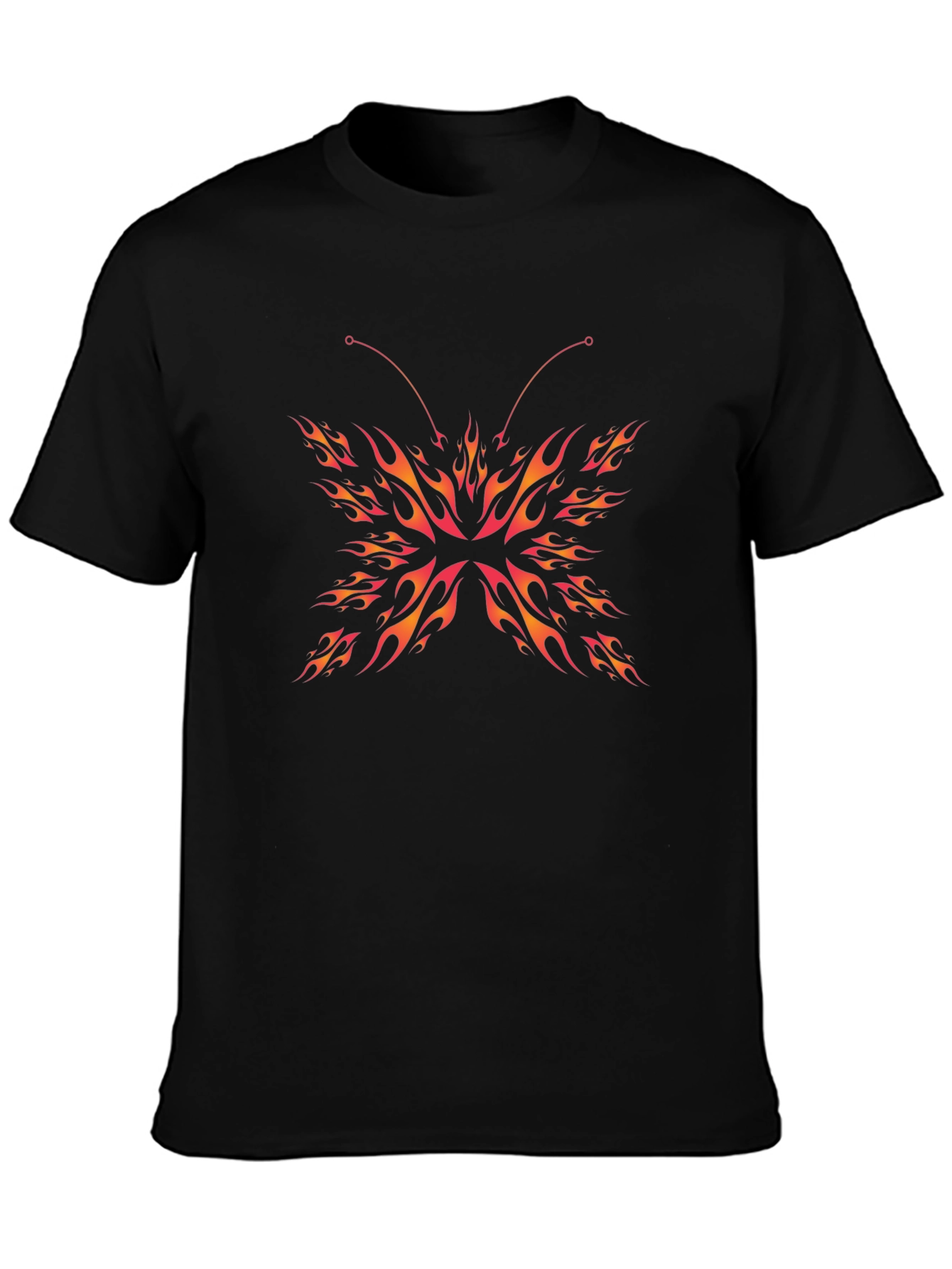 Black Fiery Butterfly Graphic Tee view 3