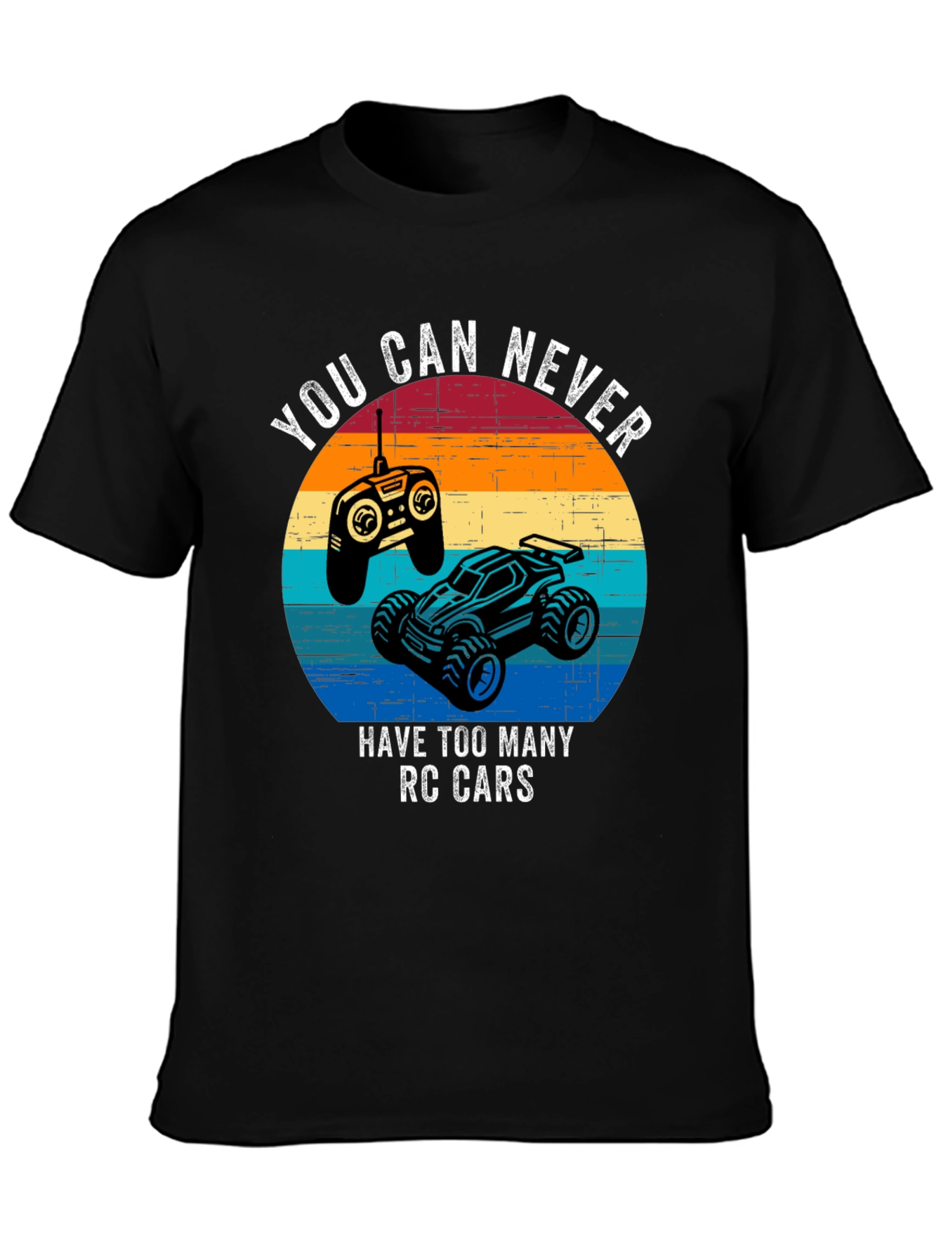 Black RC Cars T-Shirt - Never Too Many RC Cars view 3