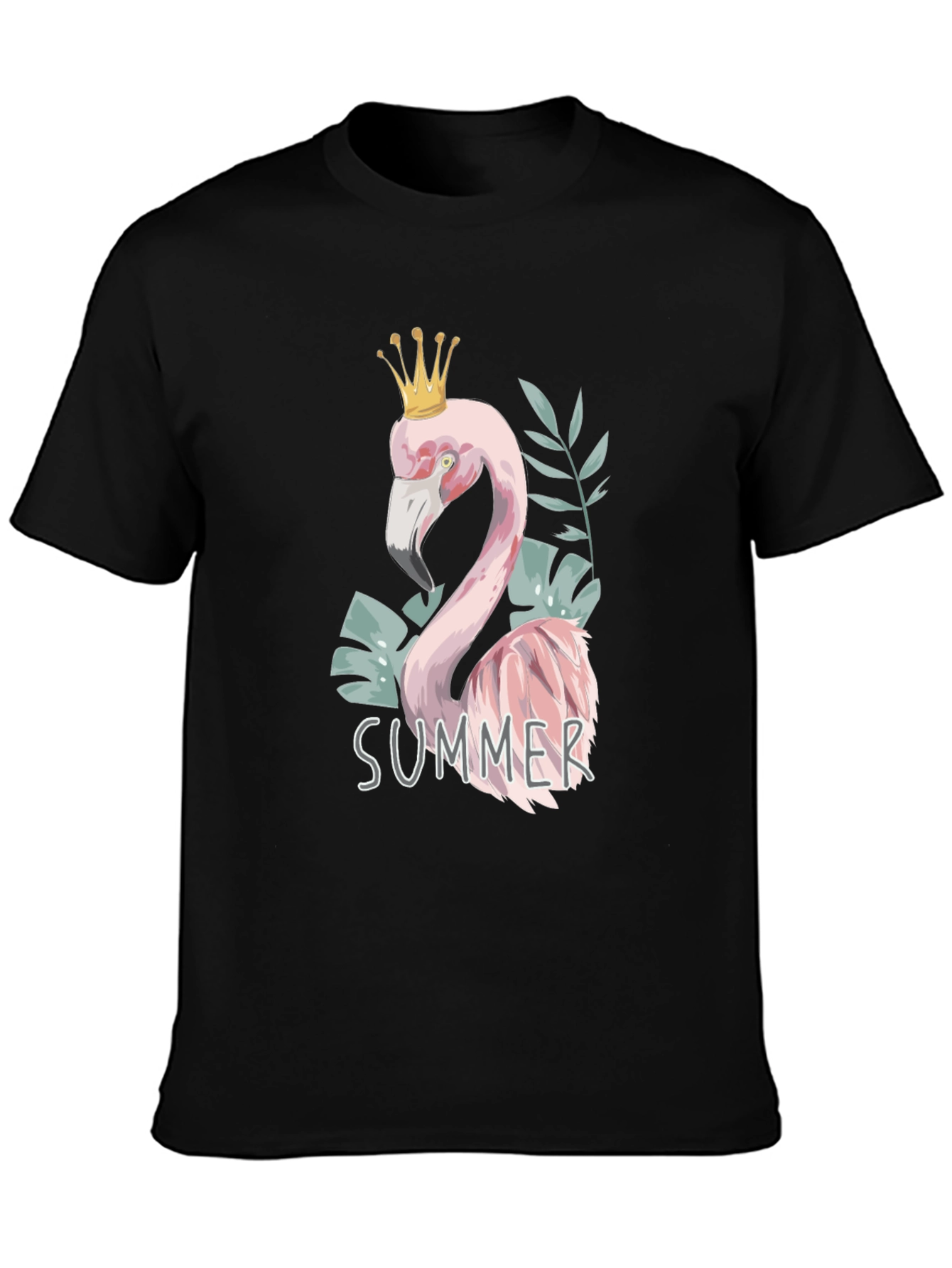 Black Summer Flamingo Tee view 3