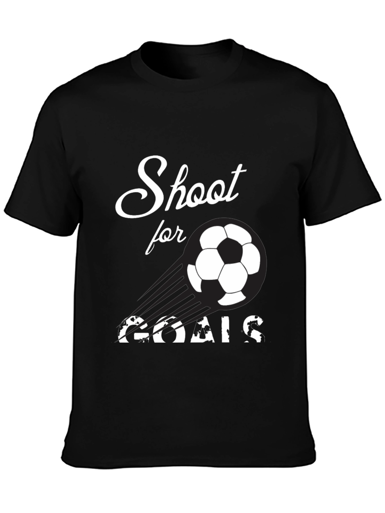 Black Shoot for Goals Soccer T-Shirt view 3