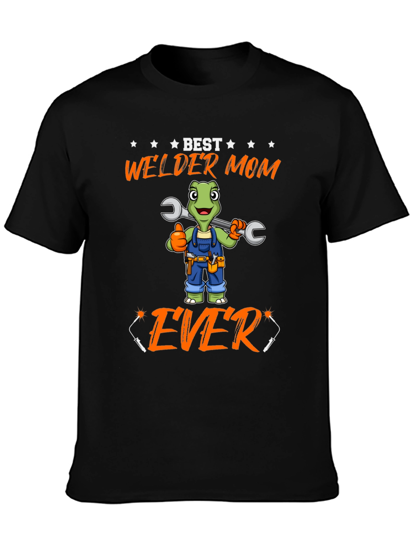 Black Best Welder Mom Ever T-Shirt view 3