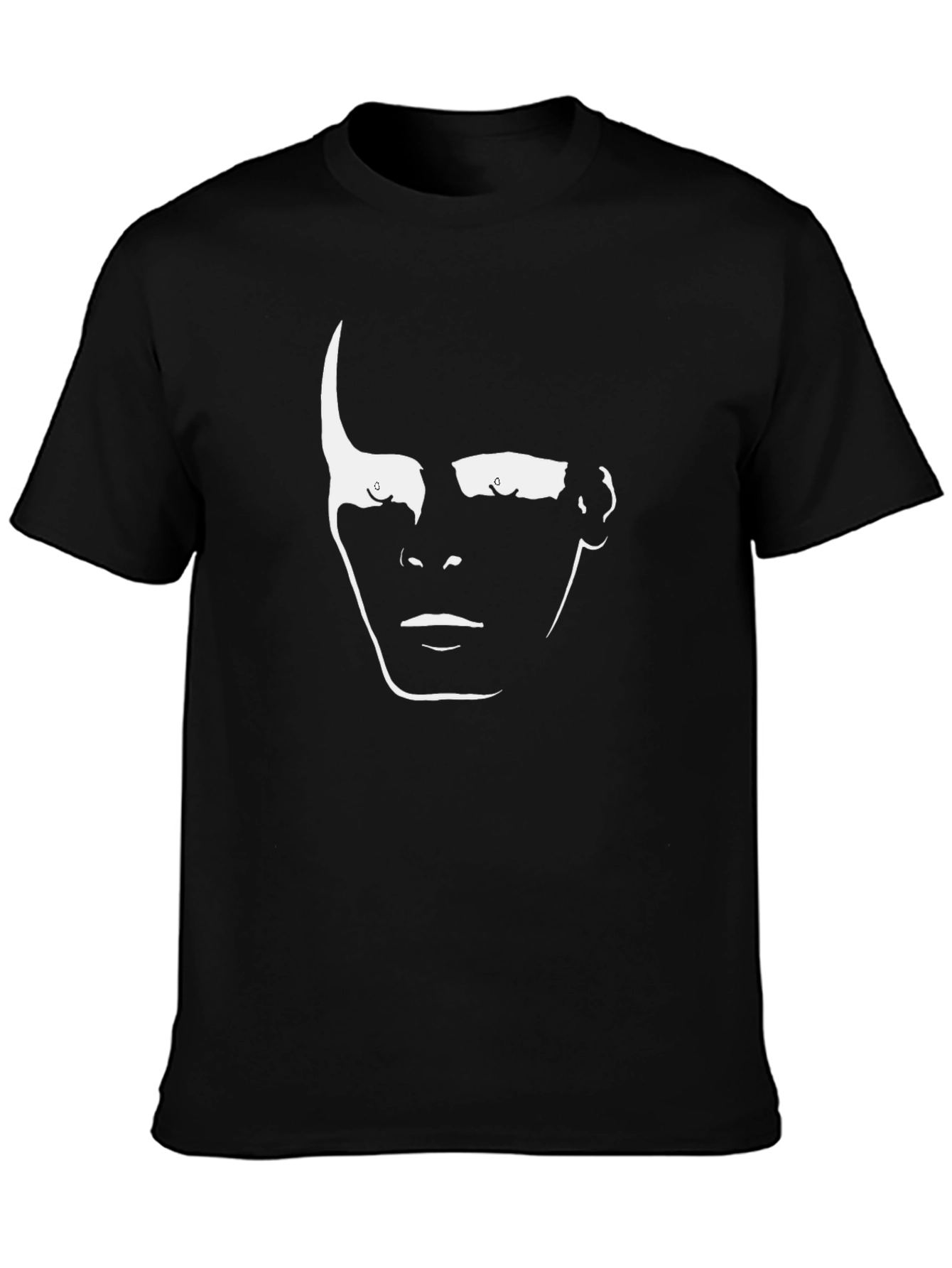 Black Abstract Face Graphic Black T-Shirt view 3
