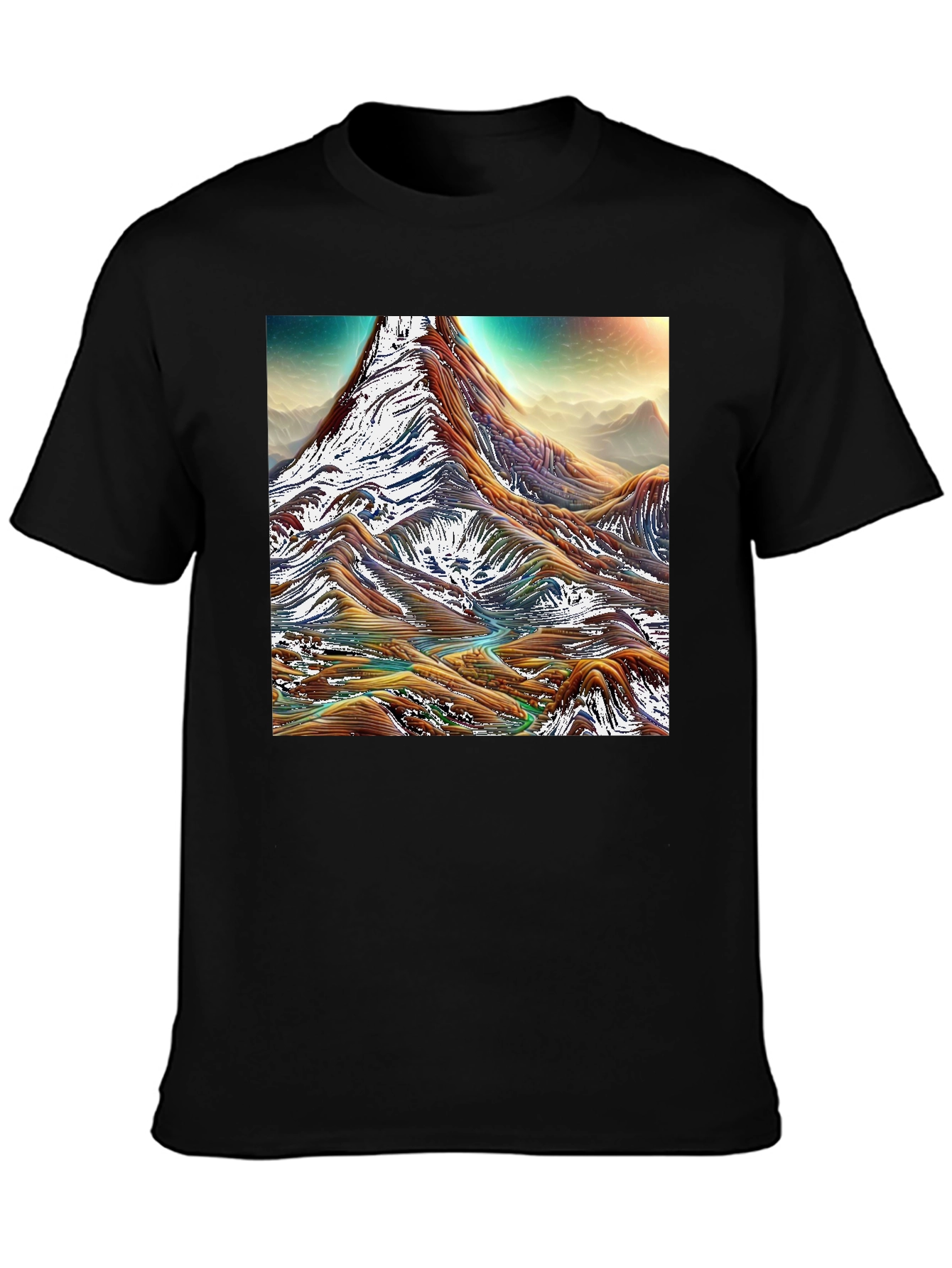 Black Mountain Range Graphic Tee - Black Cotton Comfort view 3
