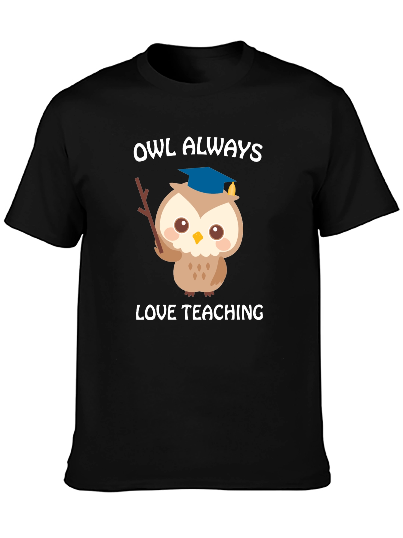 Black Owl Always Love Teaching T-Shirt view 3