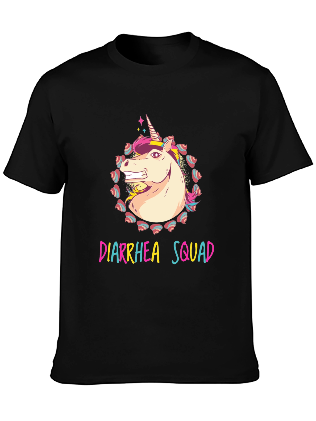 Black Diarrhea Squad Unicorn Graphic Tee view 3