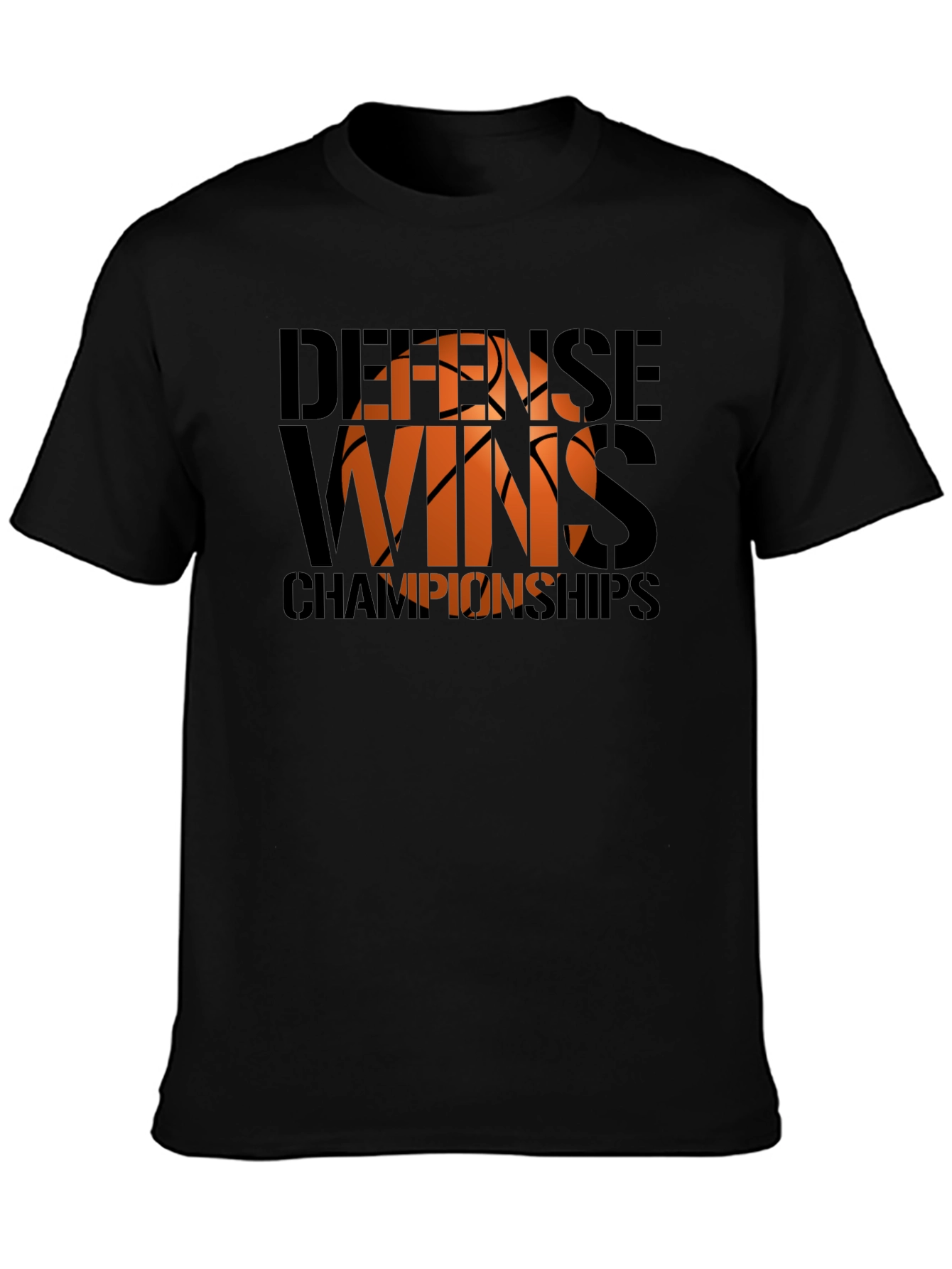 Black Defense Wins Championships Basketball Graphic Tee view 3