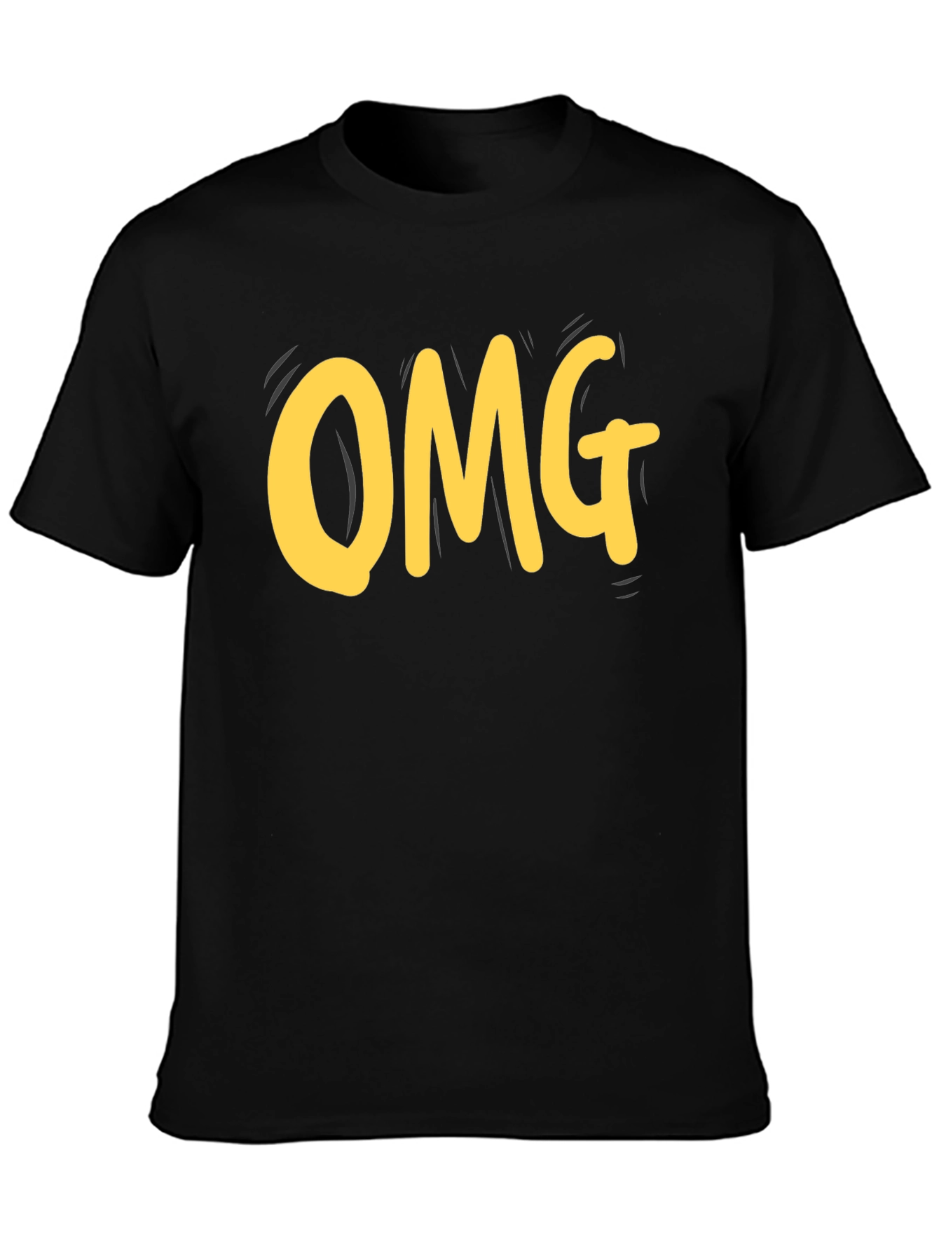 Black OMG T-Shirt - Classic Black Cotton Tee view 3