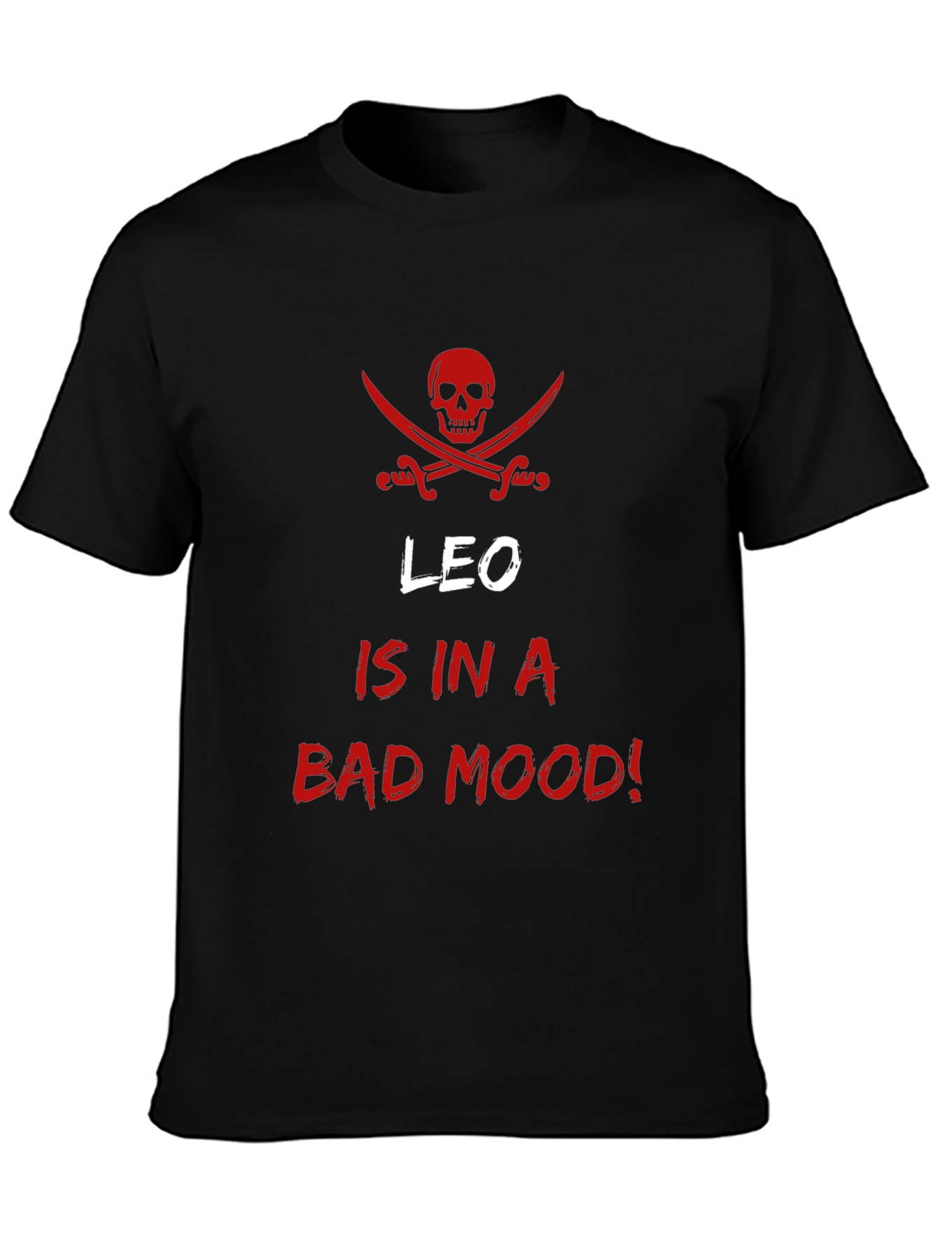 Black Leo Bad Mood Black T-Shirt view 3