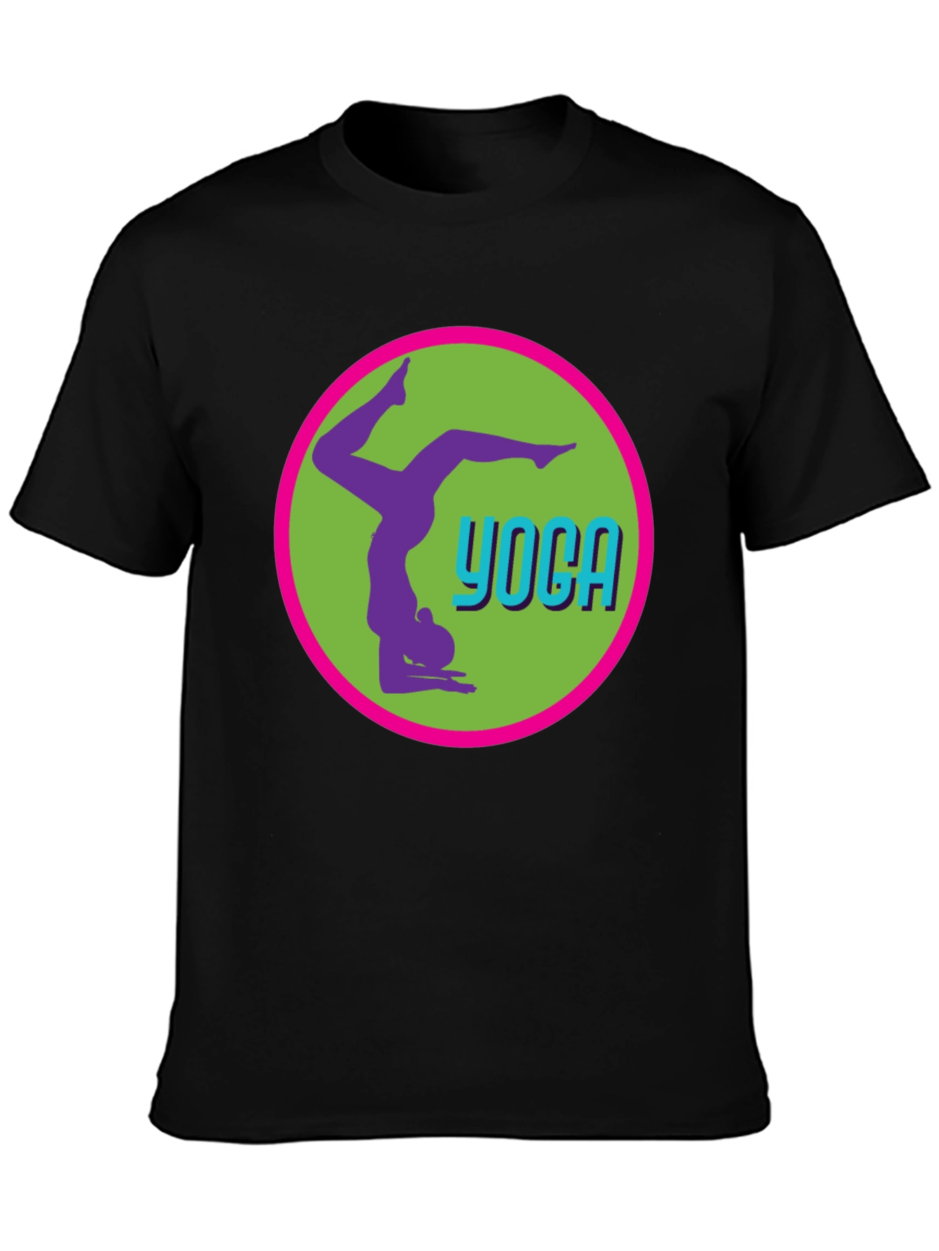 Black Yoga Pose Graphic Tee - Black Casual T-Shirt view 3