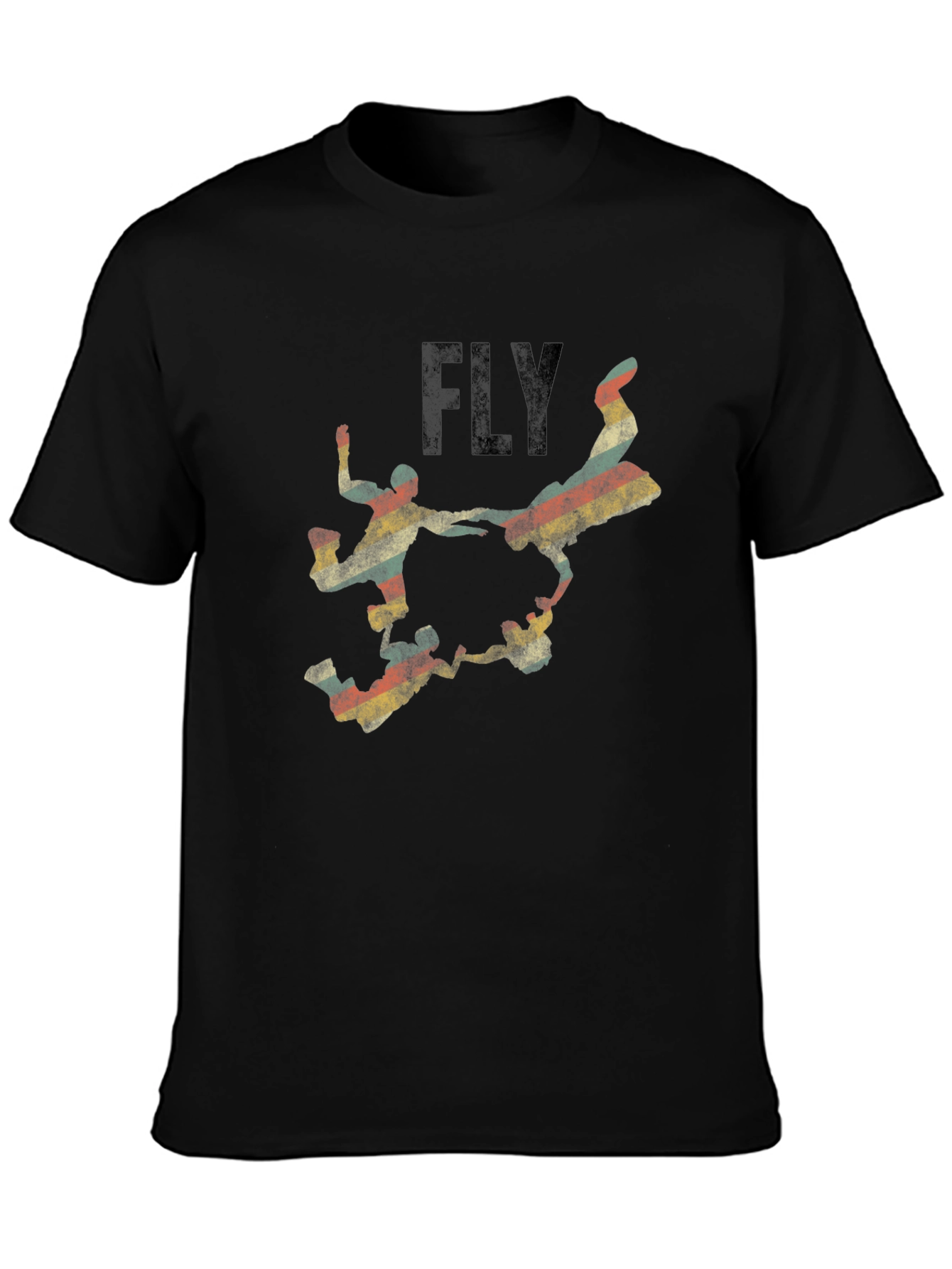 Black Vintage Skydive Graphic Black T-Shirt view 3