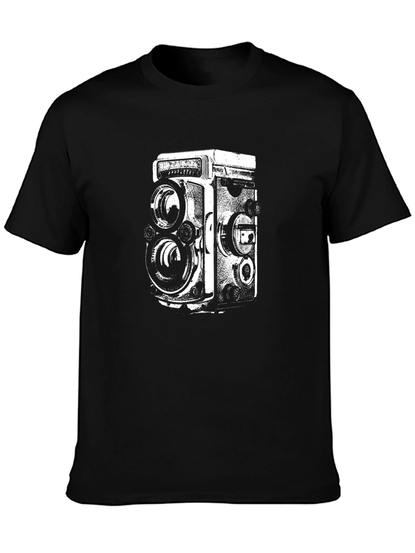 Black Vintage Camera Graphic T-Shirt - Retro Style view 3