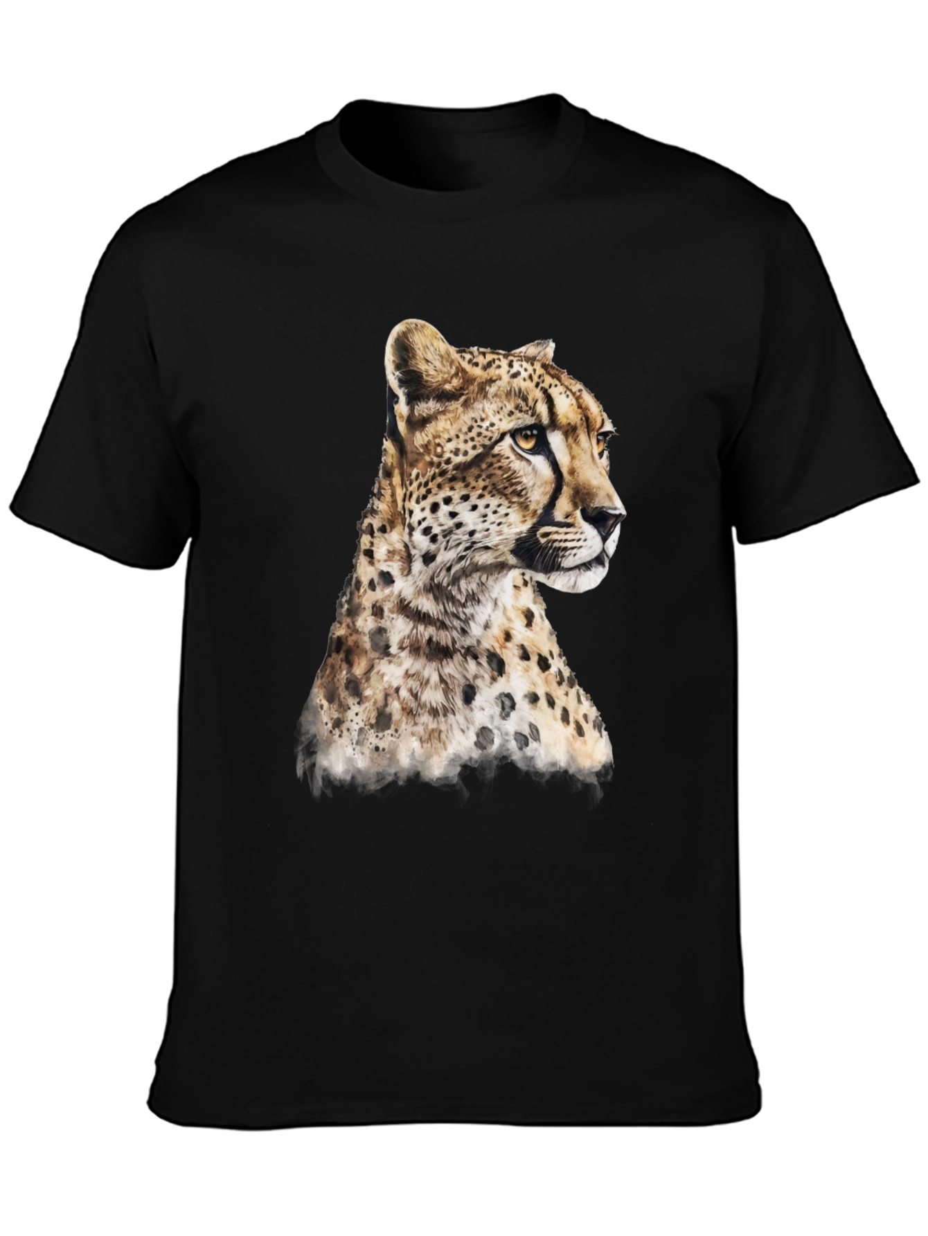 Black Cheetah Print Black T-Shirt view 3