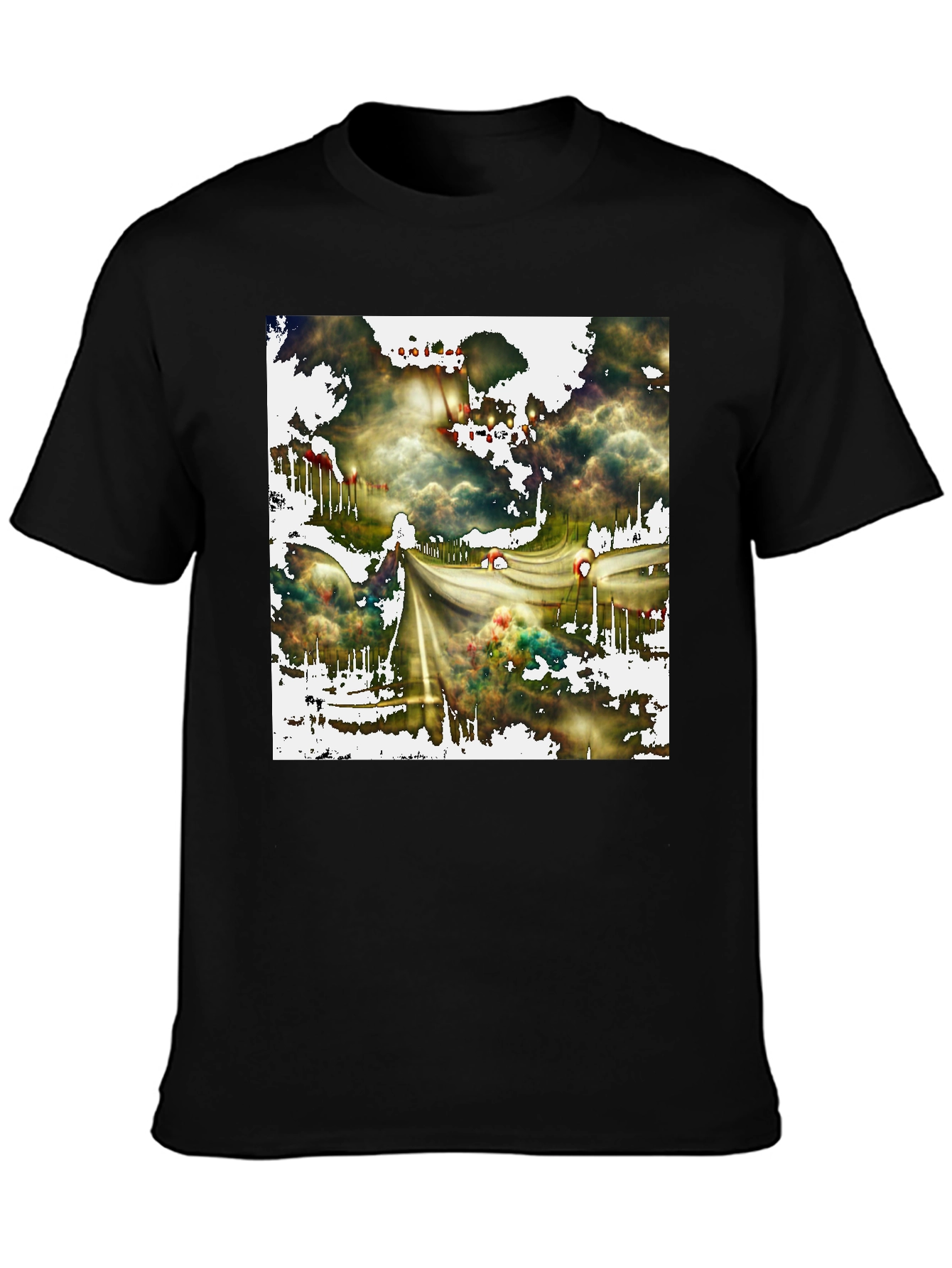 Black Abstract Road T-Shirt - Unique Graphic Tee view 3