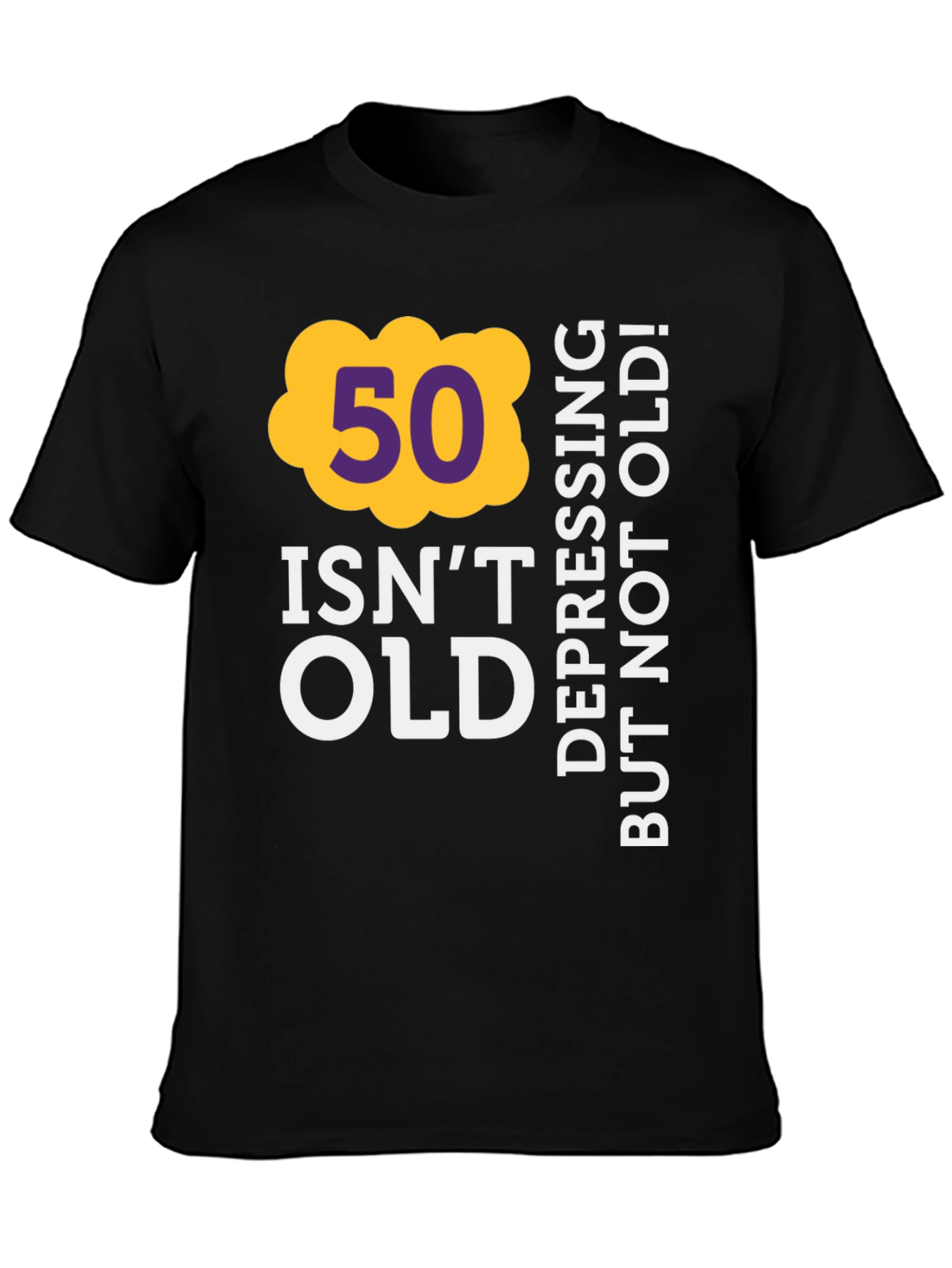 Black Funny 50th Birthday T-Shirt - Not Old! view 3
