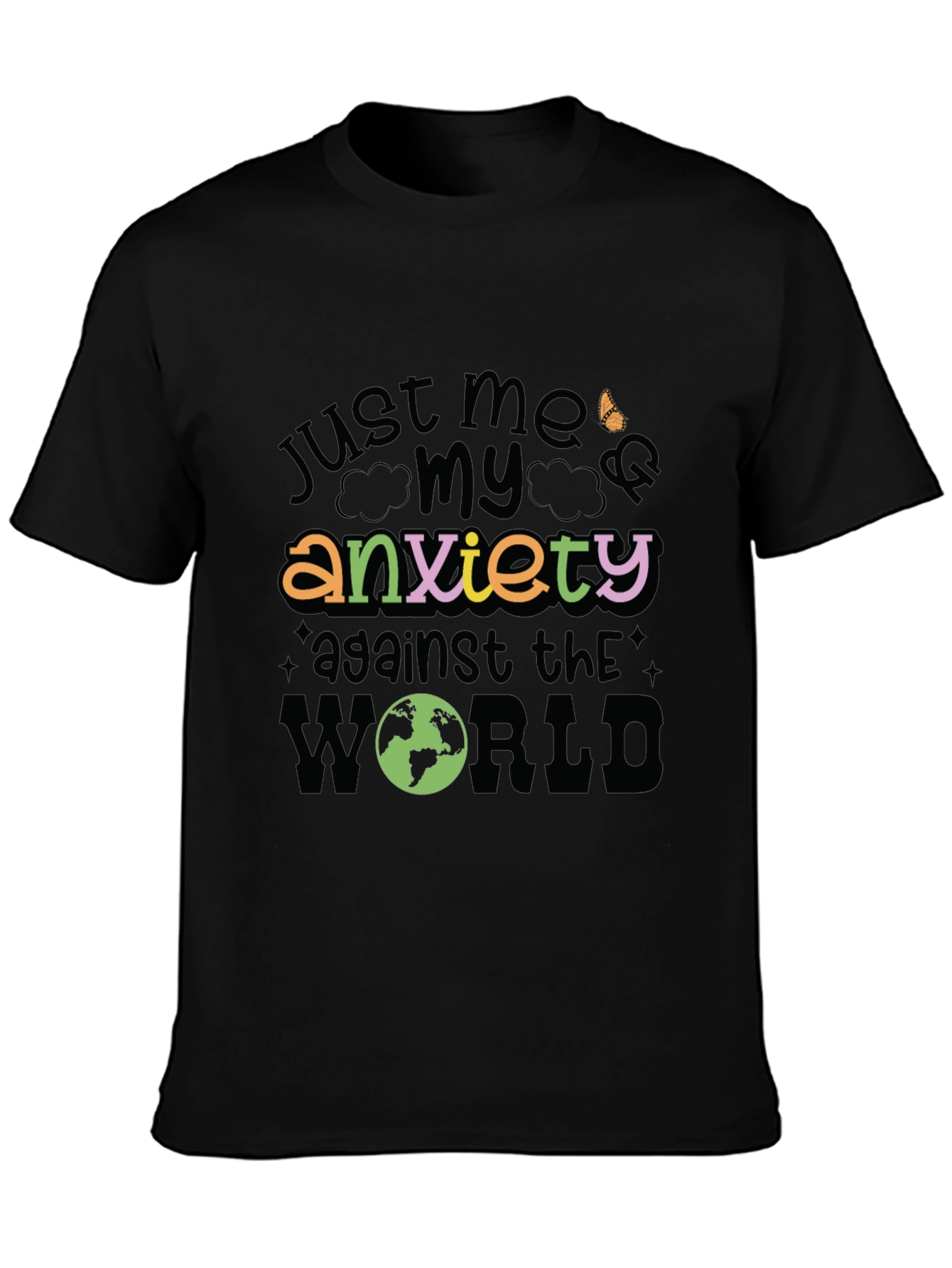 Anxiety T-Shirt - Just Me, My Anxiety Against the World - 3