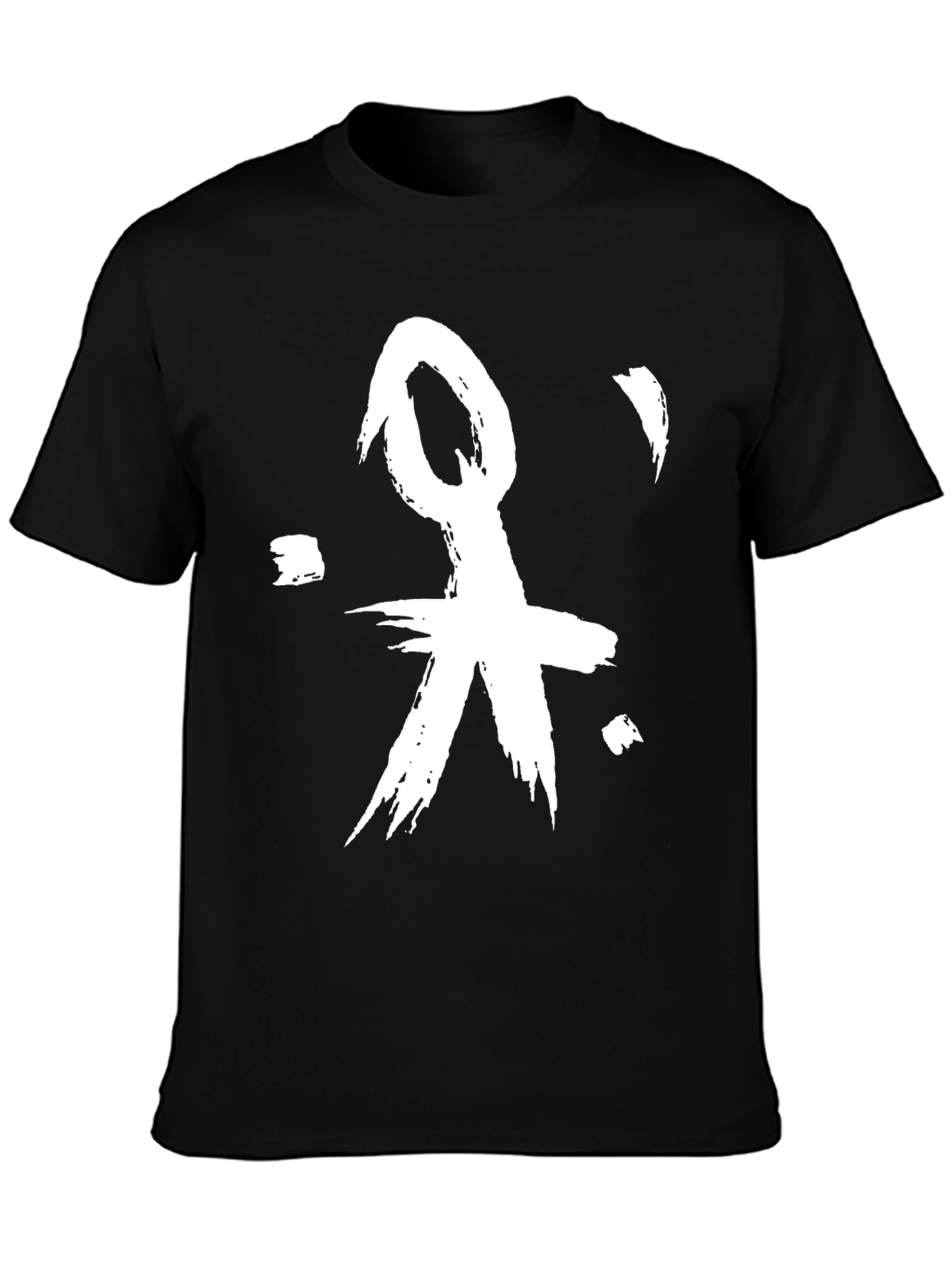 Black Abstract Graphic Print Black Crew Neck T-Shirt view 3