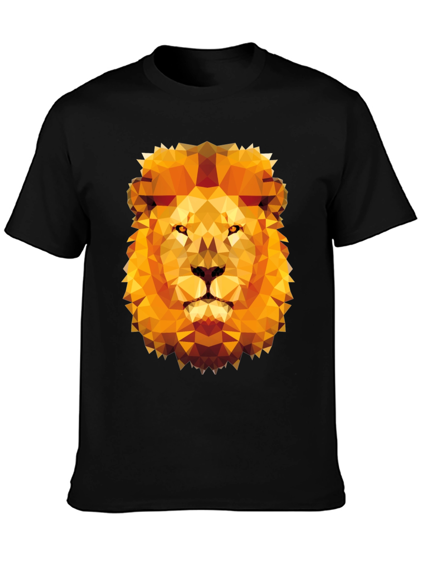 Black Geometric Lion Graphic Tee - Modern Style view 3