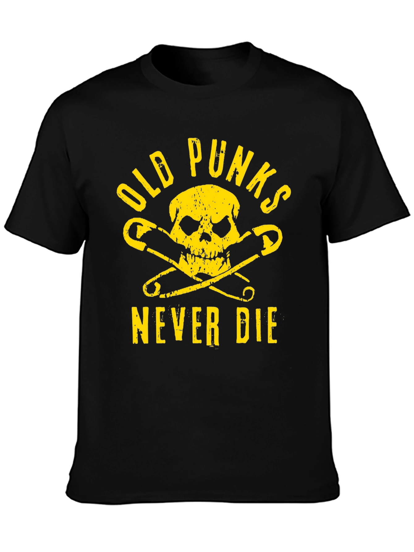 Black Old Punks Never Die T-Shirt view 3