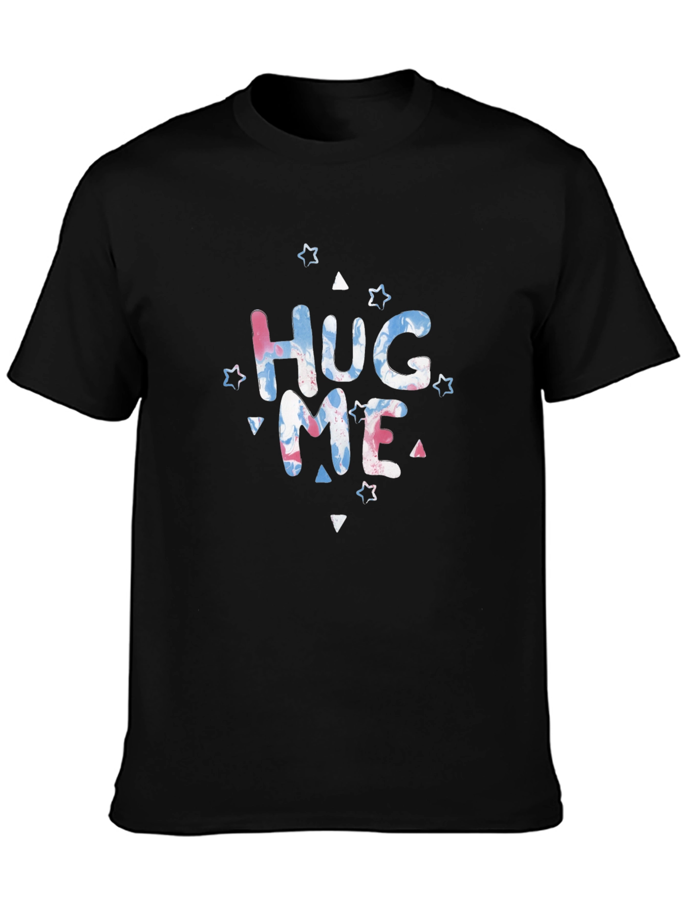 Black Hug Me Graphic T-Shirt - Unisex Casual Tee view 3