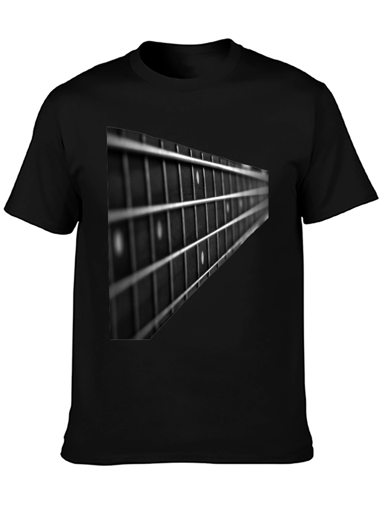 Black Guitar Fretboard Graphic Tee - Black view 3
