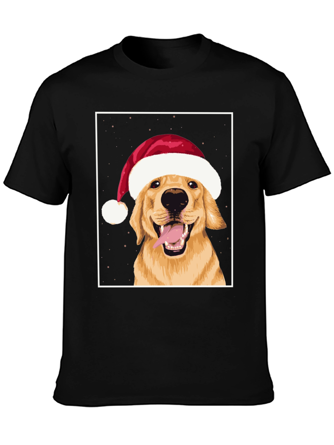 Black Dog in Santa Hat Graphic Tee - Holiday Cheer! view 3