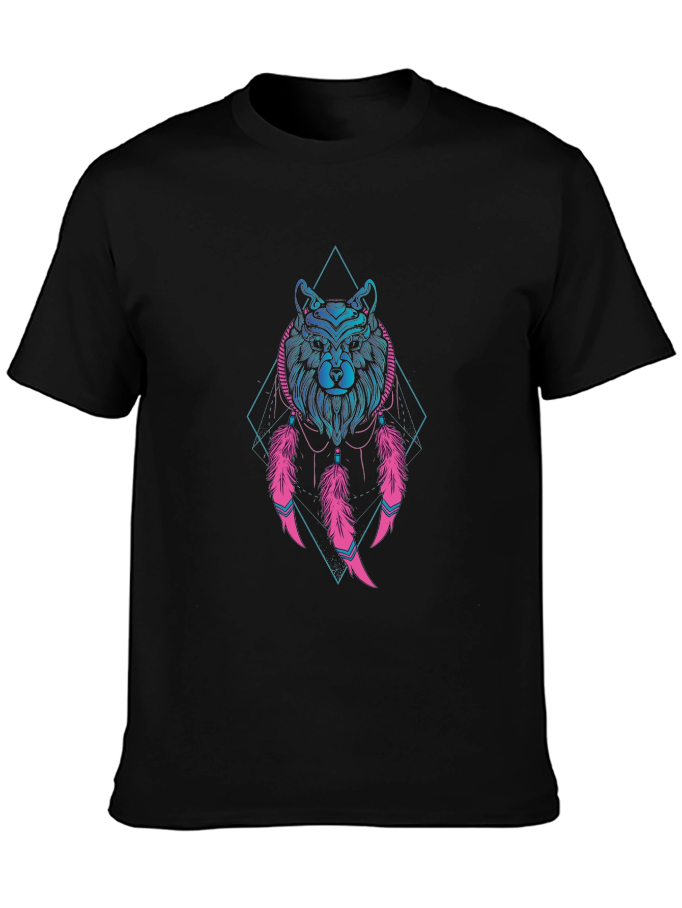 Black Bear Dreamcatcher Graphic Tee - Black Cotton T-Shirt view 3