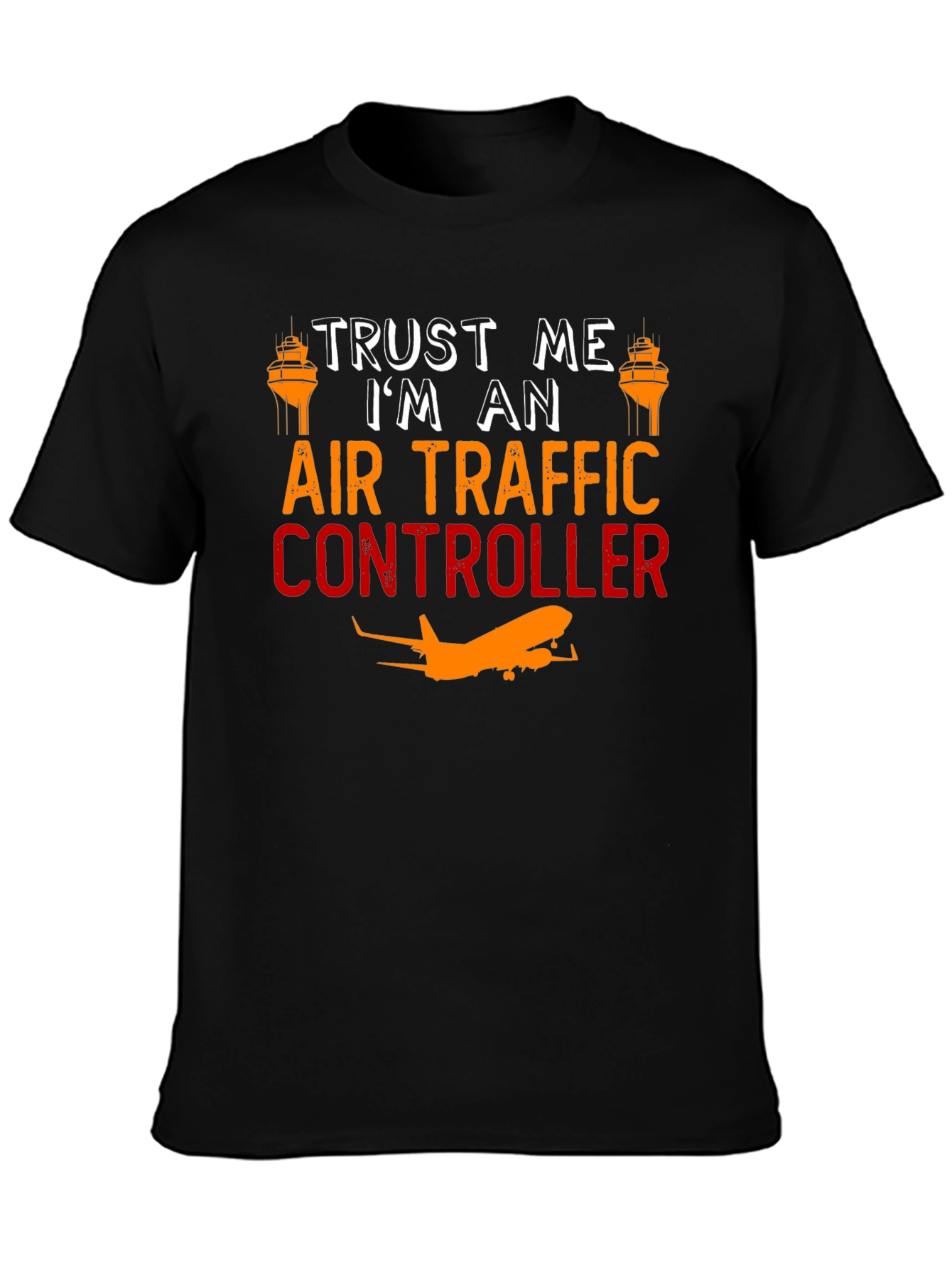 Black Air Traffic Controller T-Shirt - Funny Aviation Gift view 3