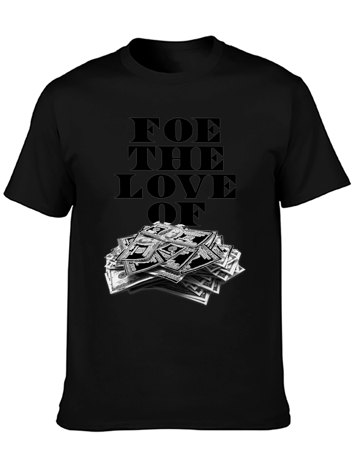 Black Foe The Love Of Money Graphic T-Shirt view 3