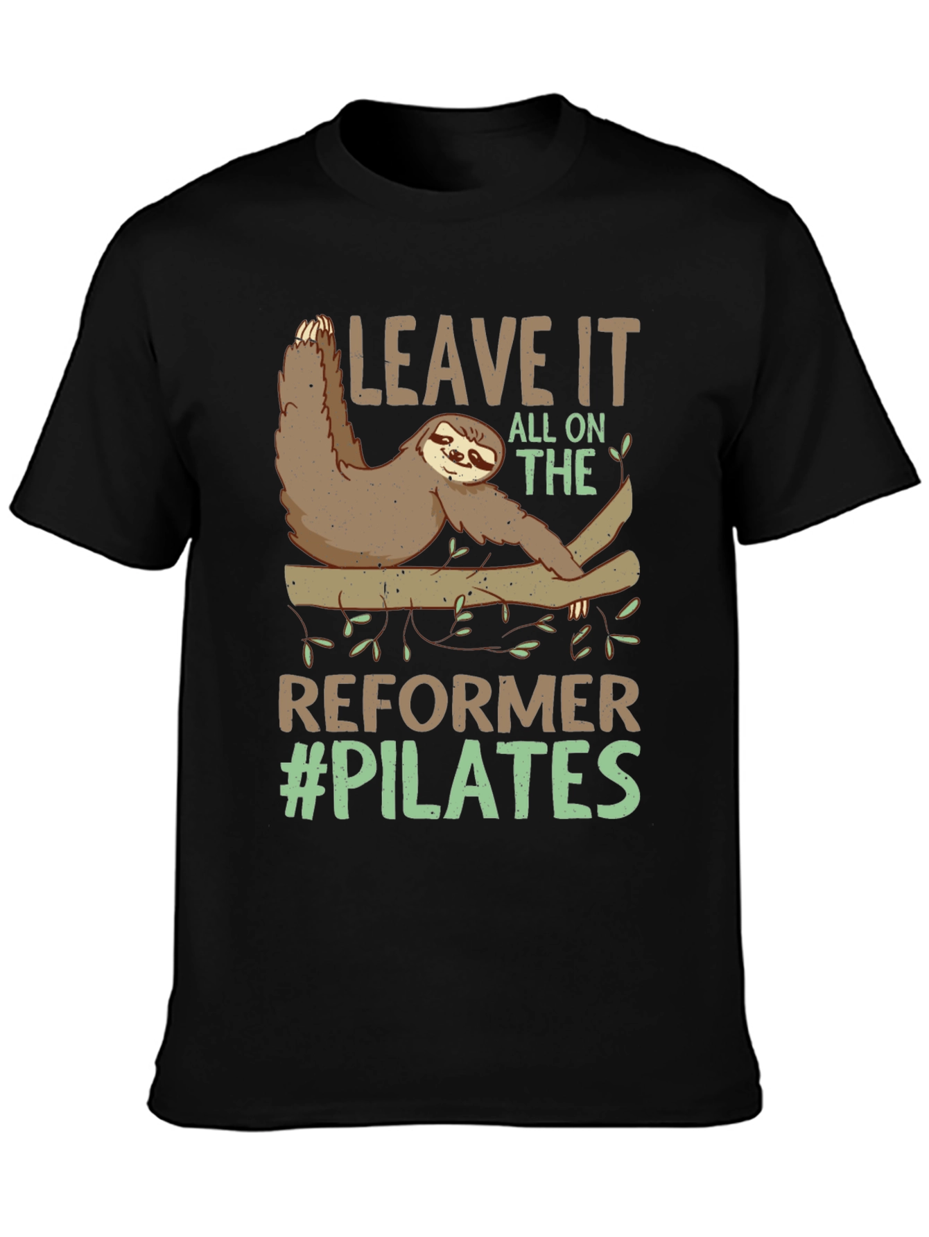 Black Sloth Pilates T-Shirt - Reformer Funny Workout Tee view 3