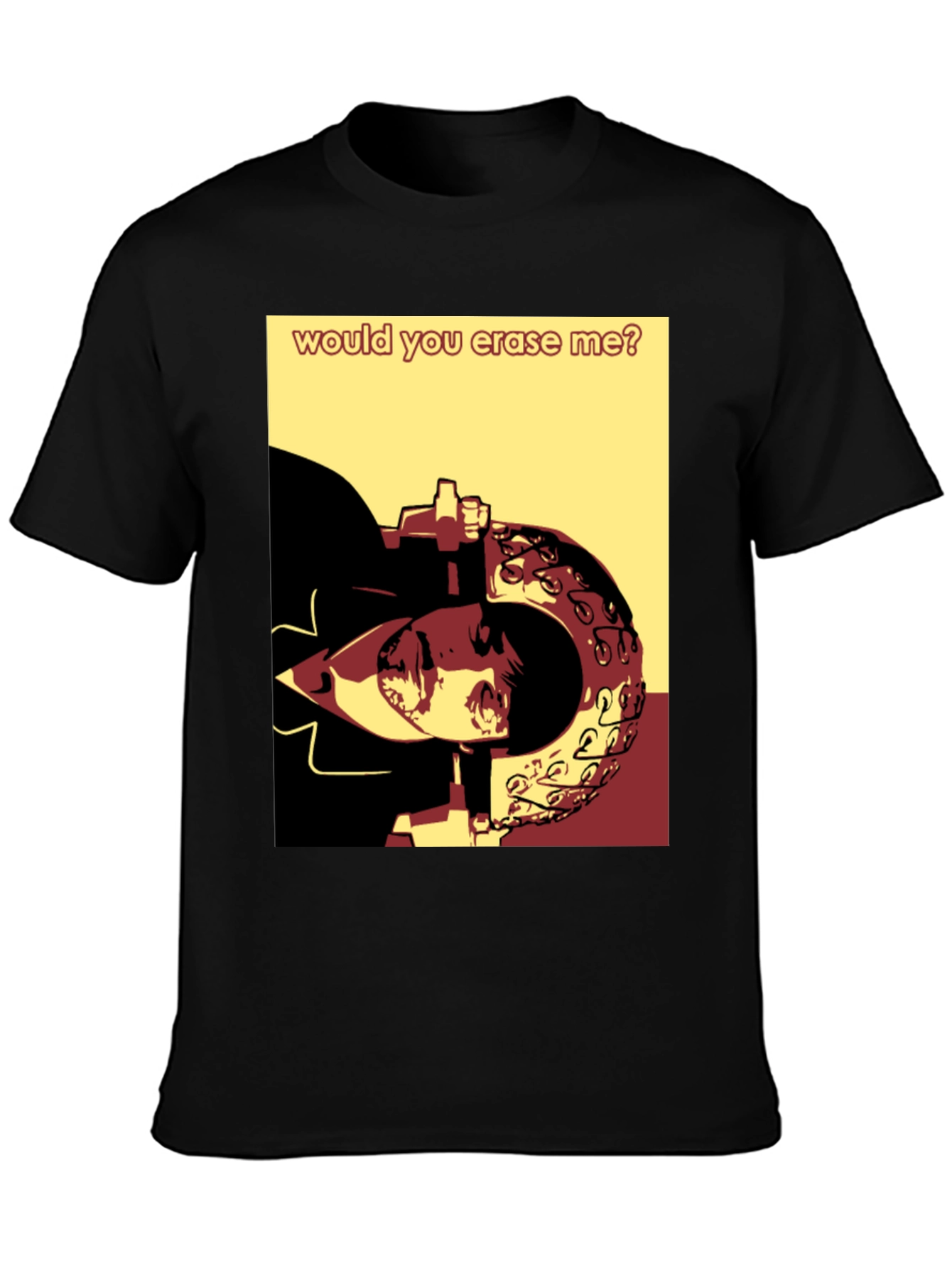 Black Would You Erase Me Graphic Tee view 3