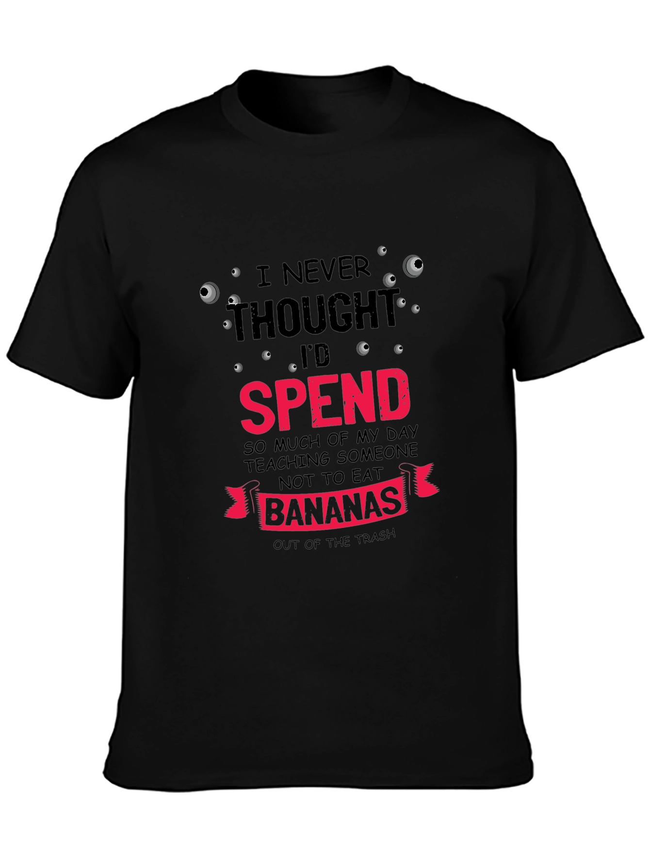 Black Funny "Bananas" Graphic T-Shirt view 3